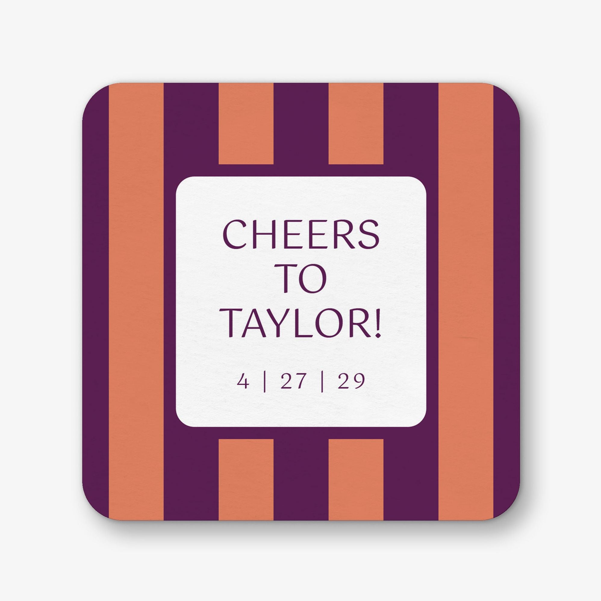 Colorblock Stripes Square Custom Coasters