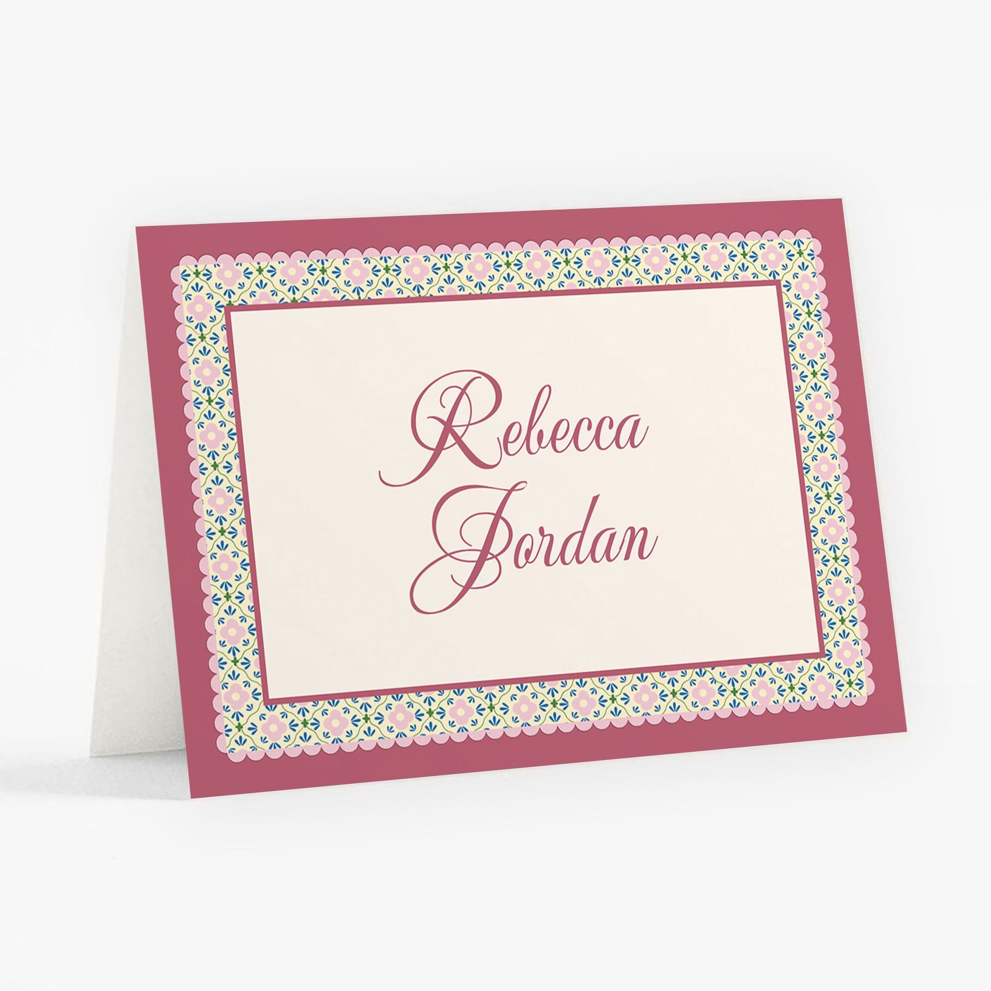 Scalloped Blossoms Bat Mitzvah Stationery