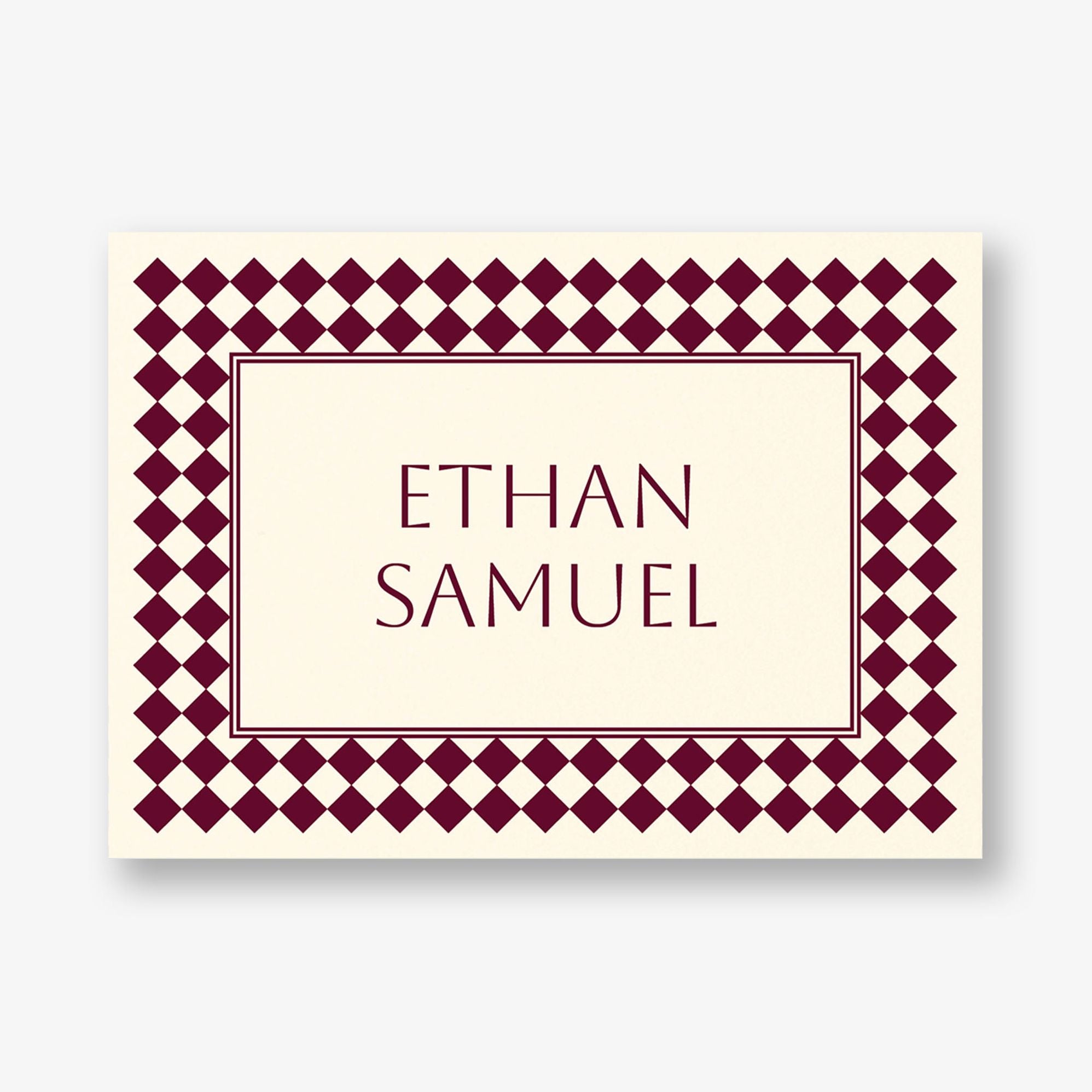 Sophisticated Checker Bar Mitzvah Stationery