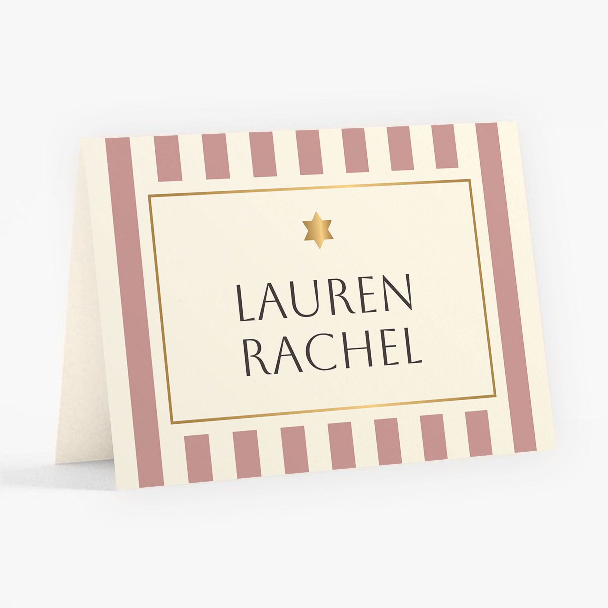 Sophisticated Stripe Foil Bar Mitzvah Stationery