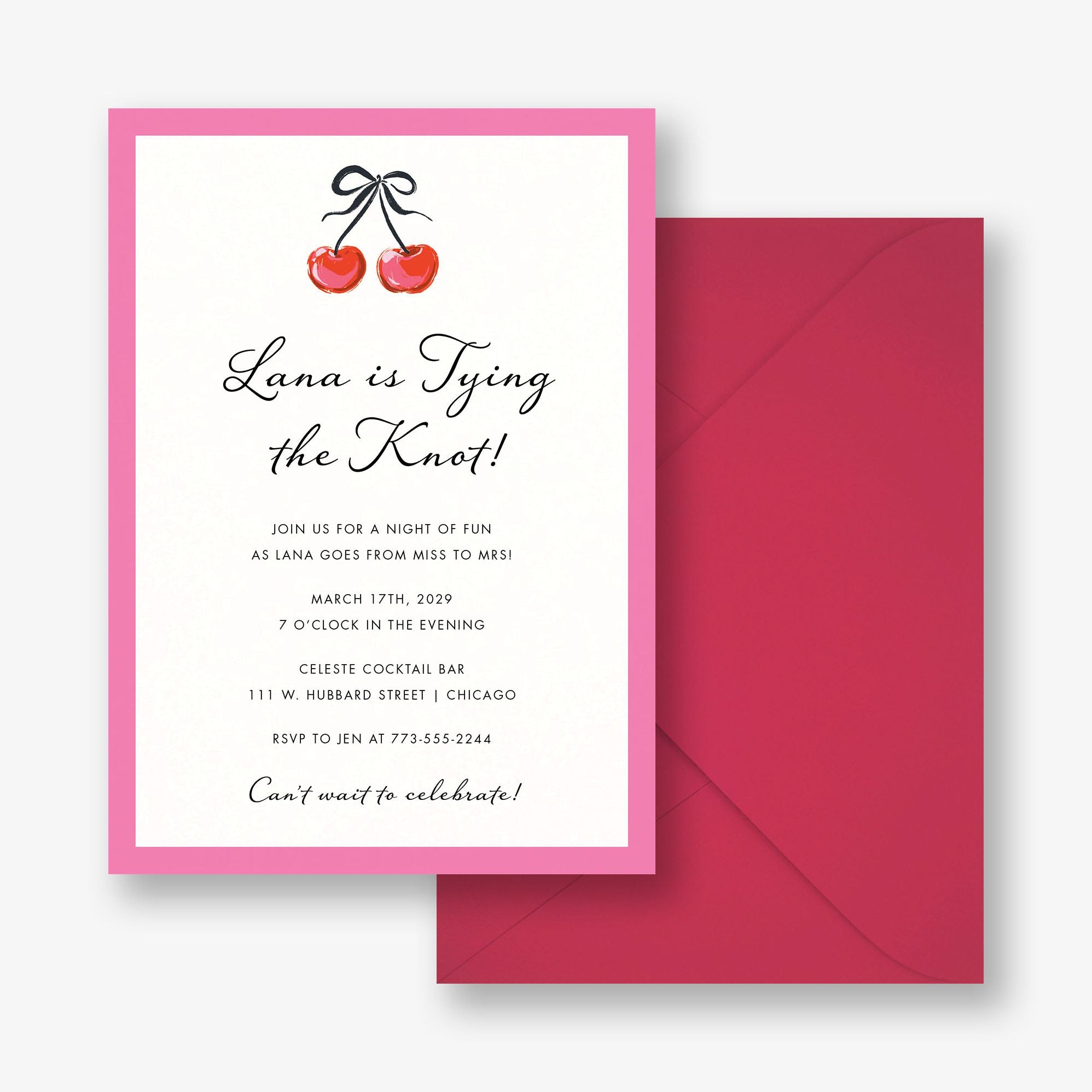 Cheeky Cherry Bachelorette Party Invitation