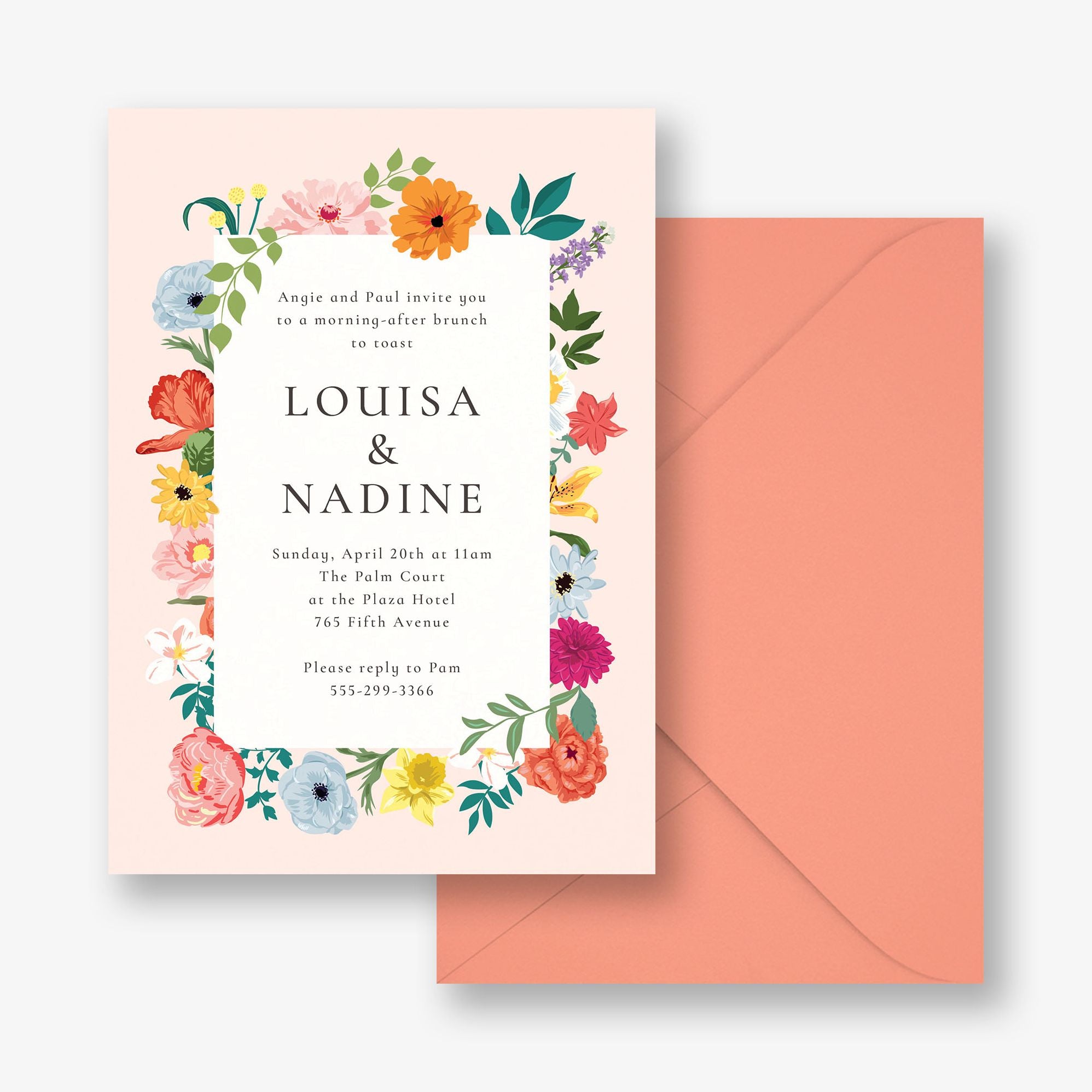 Flower Garden Border Party Invitation