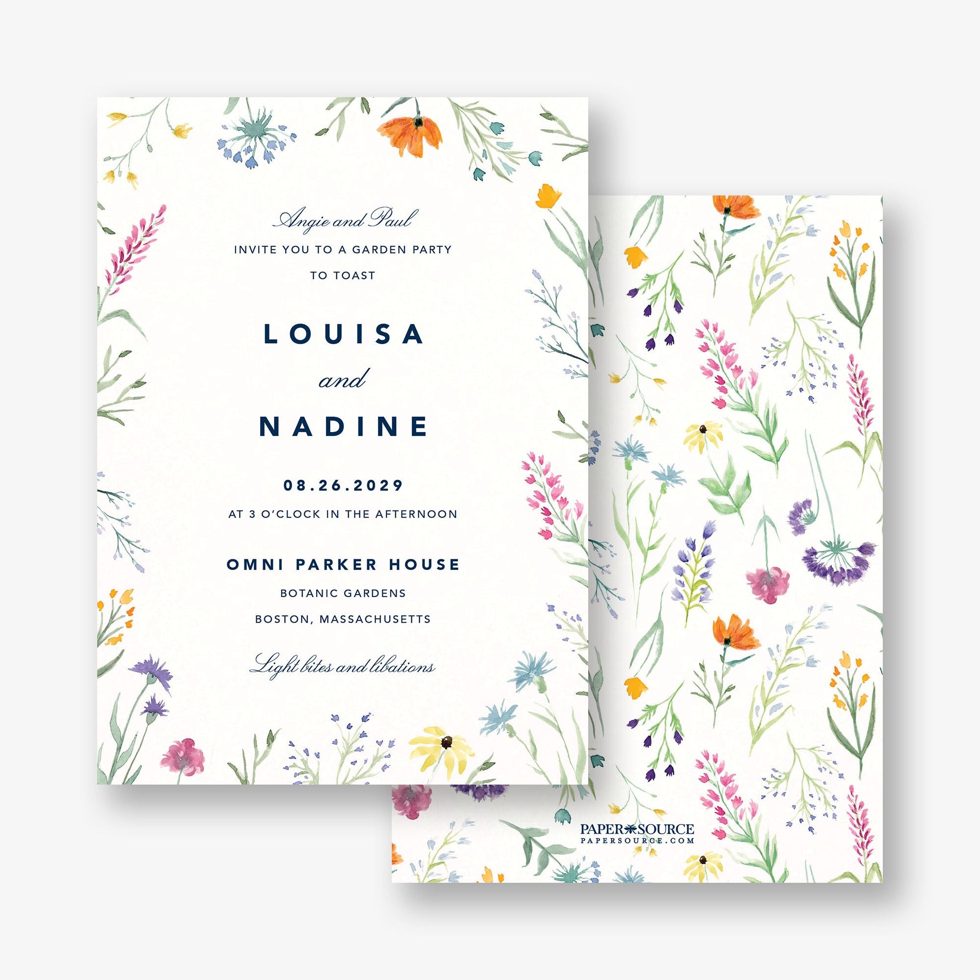 Watercolor Wildflowers Party Invitation