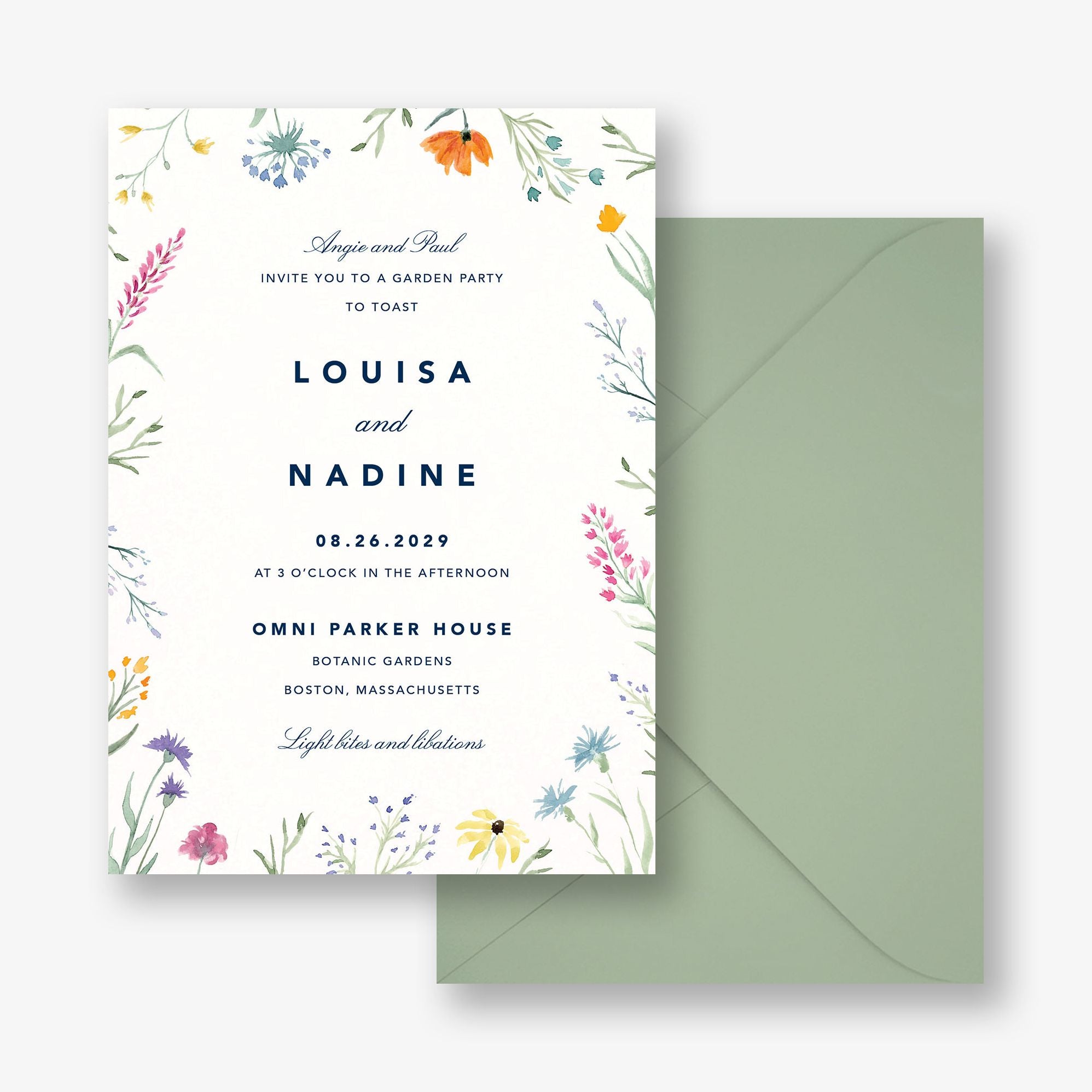 Watercolor Wildflowers Party Invitation