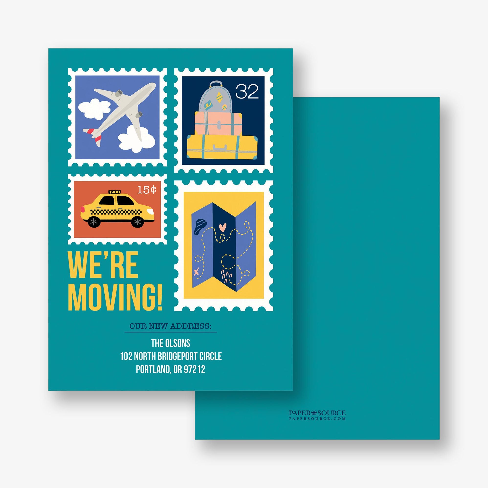 Postage Stamps Moving Announcement