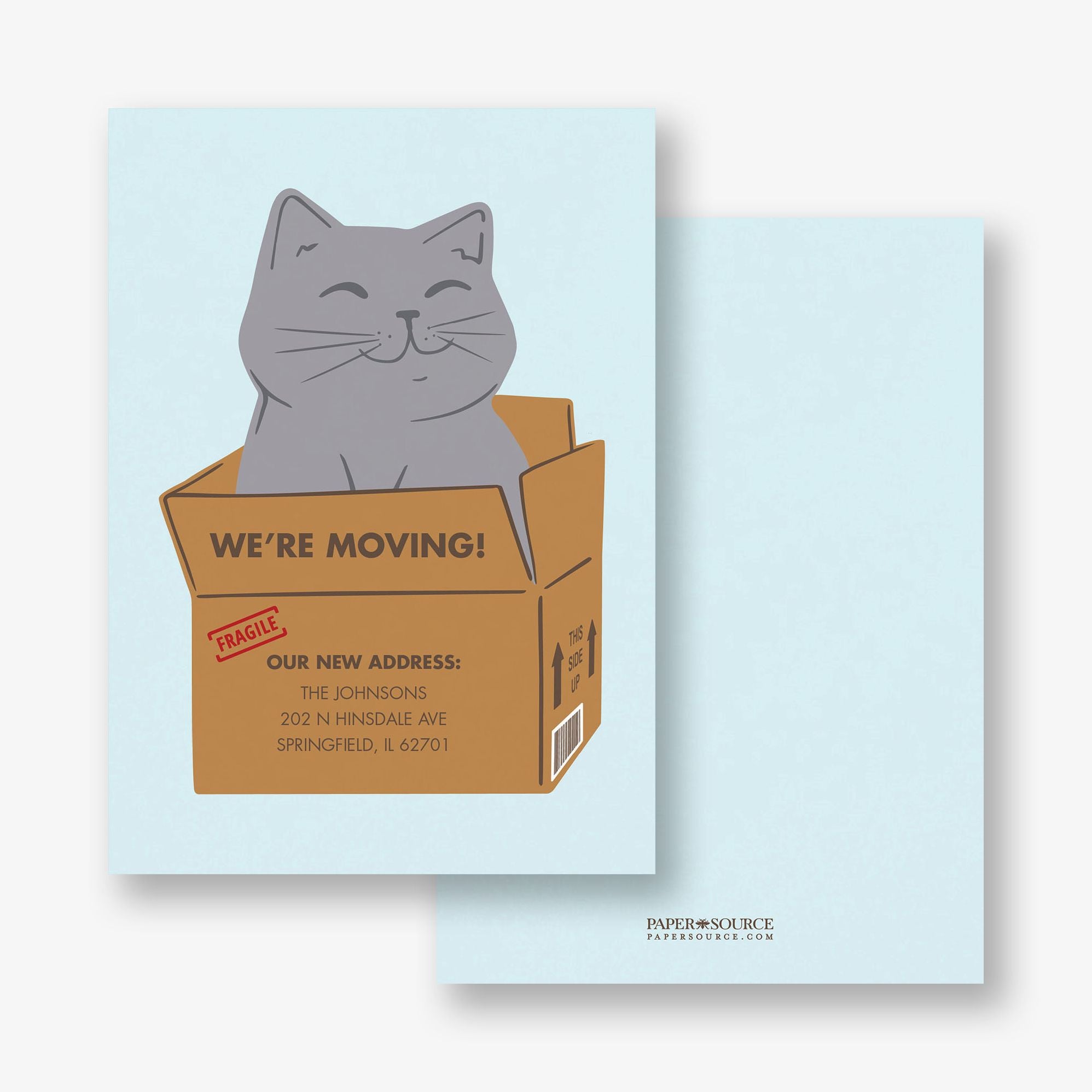 Cat in a Box Moving Announcement