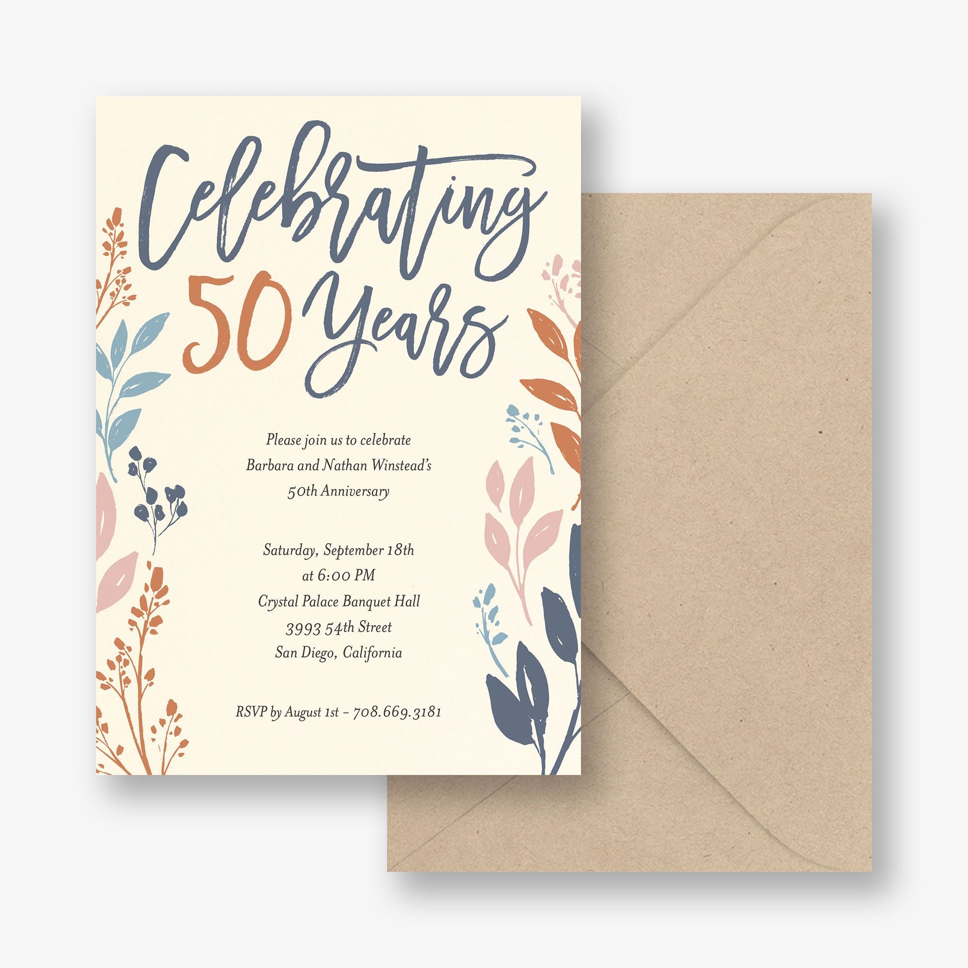 Festive Foliage Anniversary Invitation