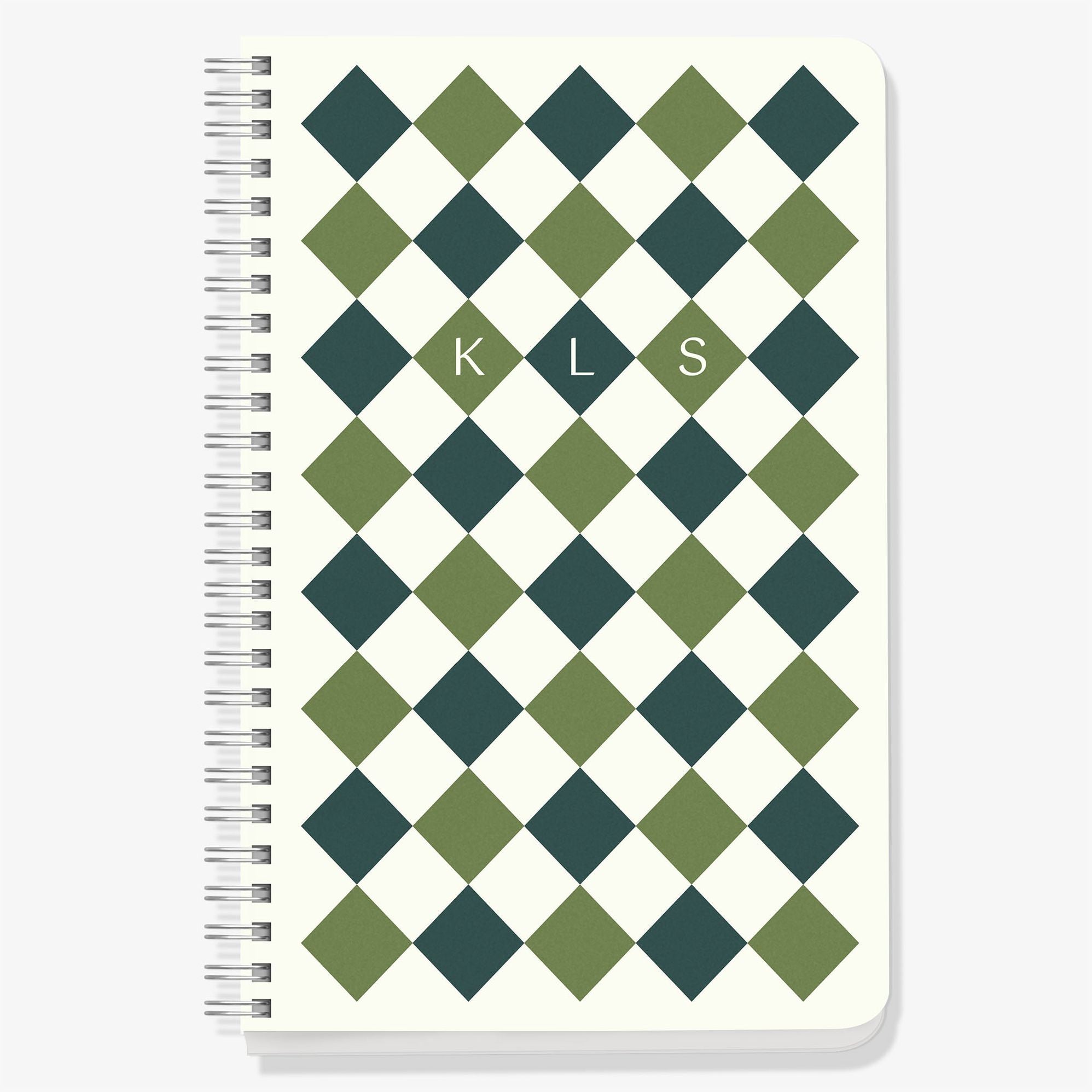 Colorblock Diamond Check Custom Journal
