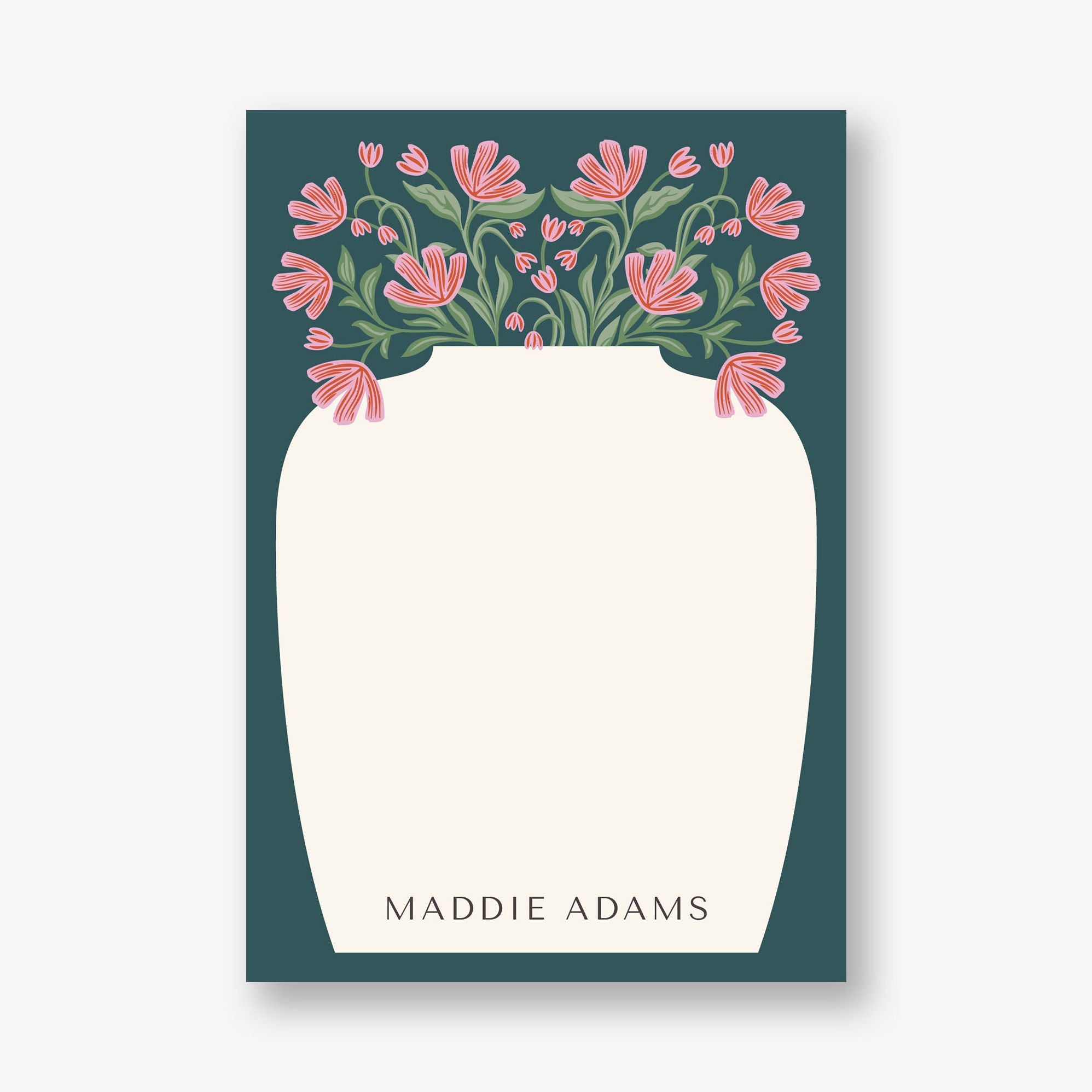Bright Blossom Vases Personalized Notepad Set