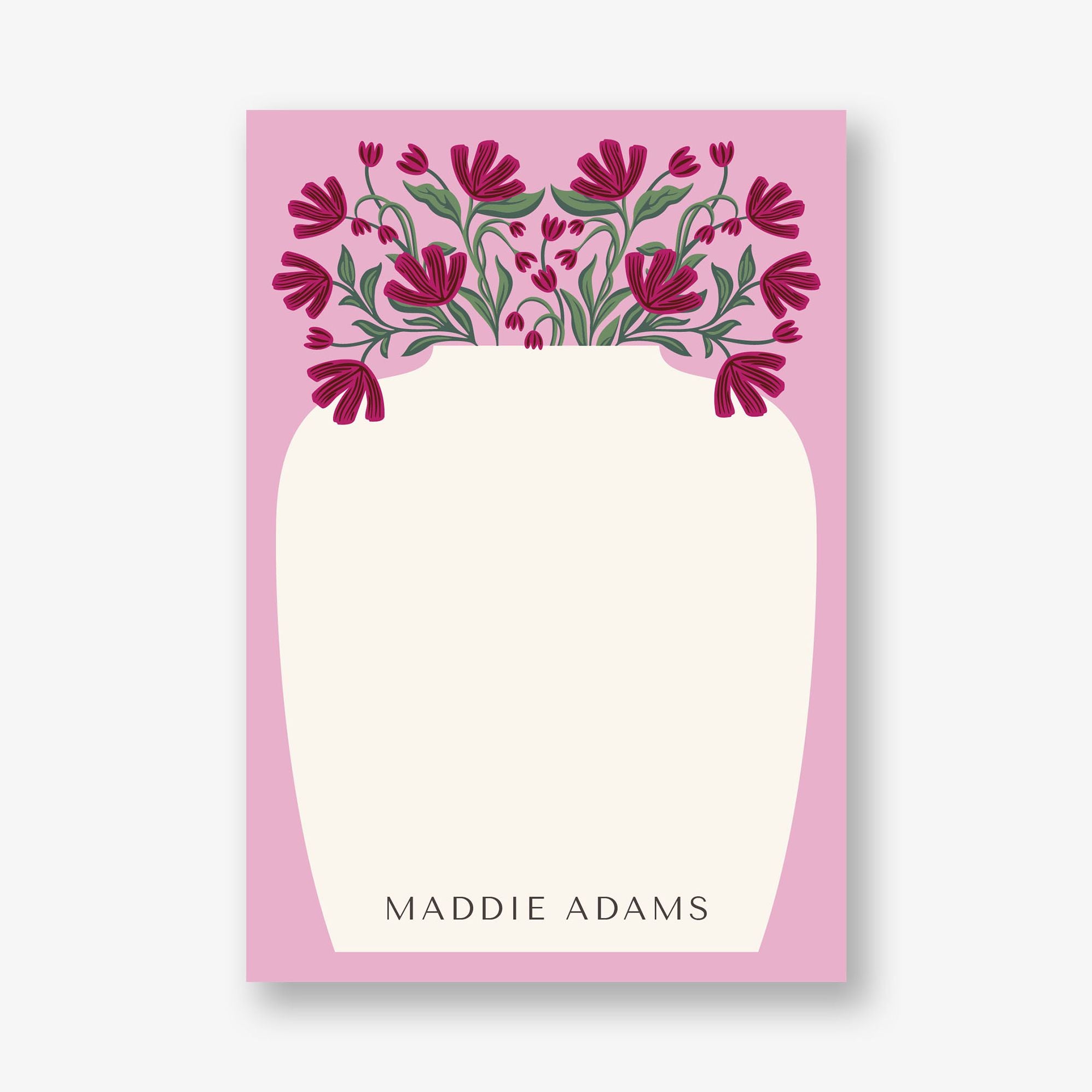 Bright Blossom Vases Personalized Notepad Set