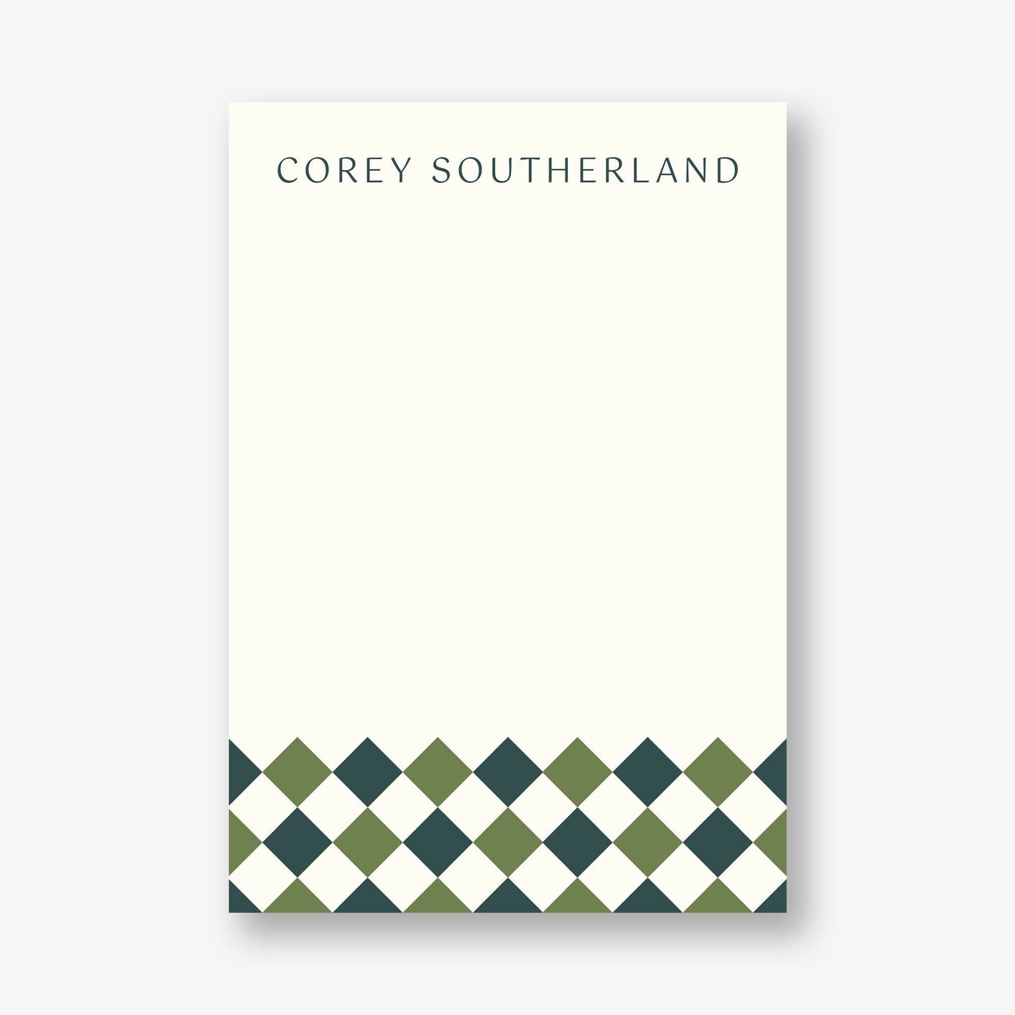 Colorblock Diamond Check Personalized Notepad Set