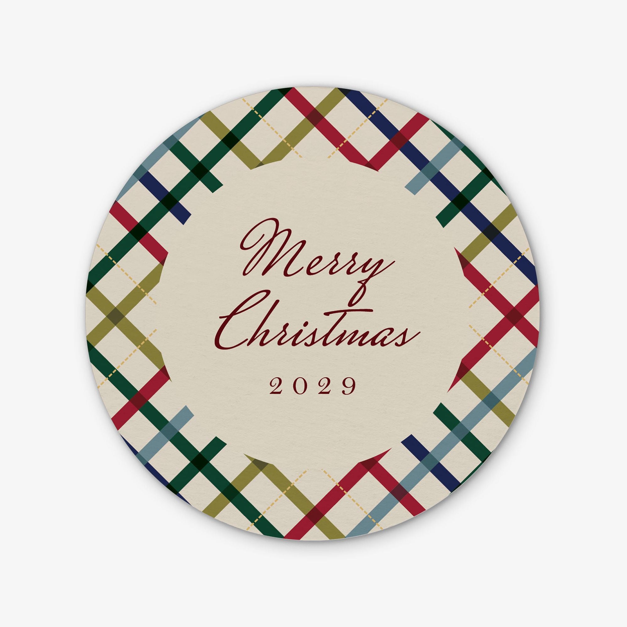 Mod Plaid Round Custom Coasters