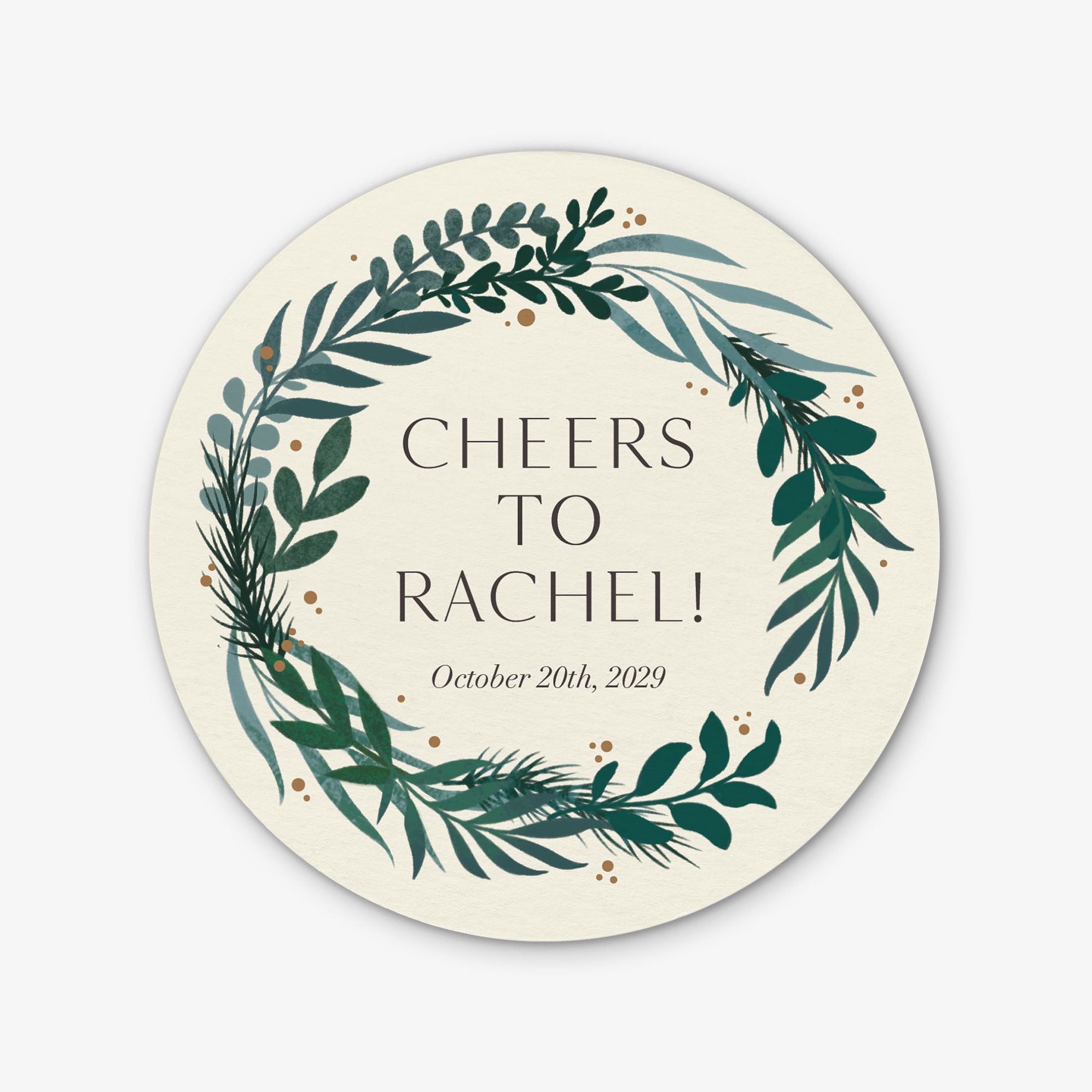 Botanical Sprigs Round Custom Coasters