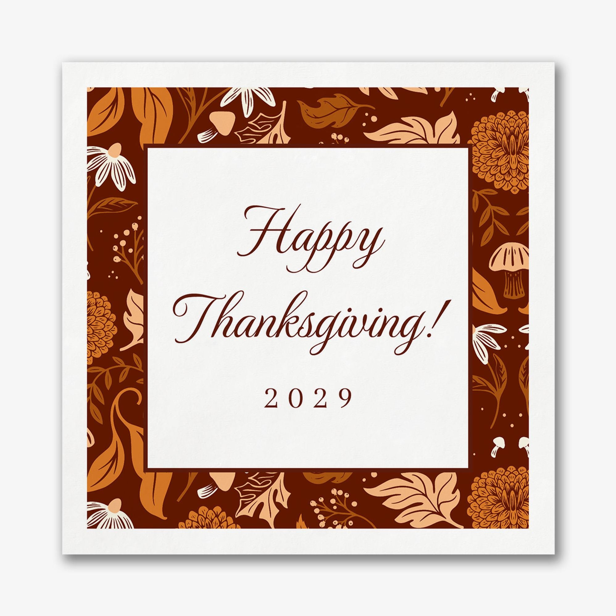 Festive Fall Square Custom Napkins