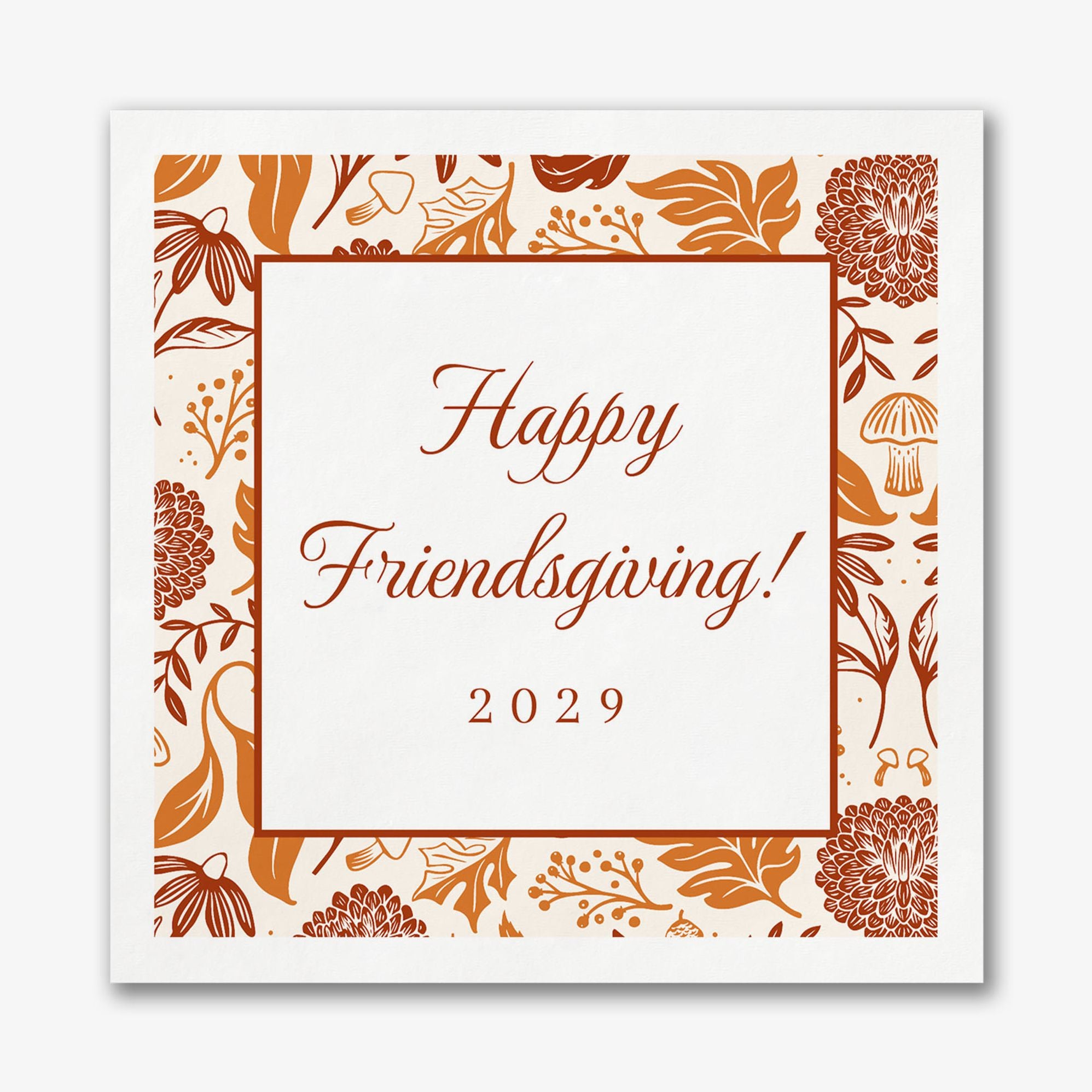 Festive Fall Square Custom Napkins