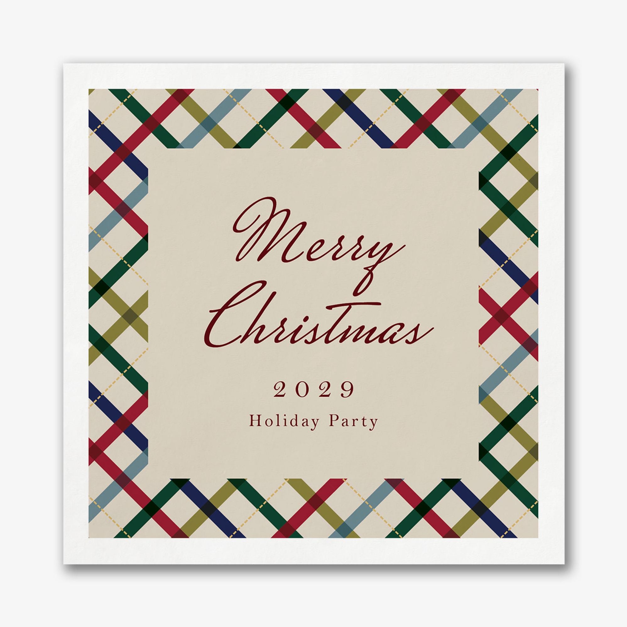 Mod Plaid Square Custom Napkins