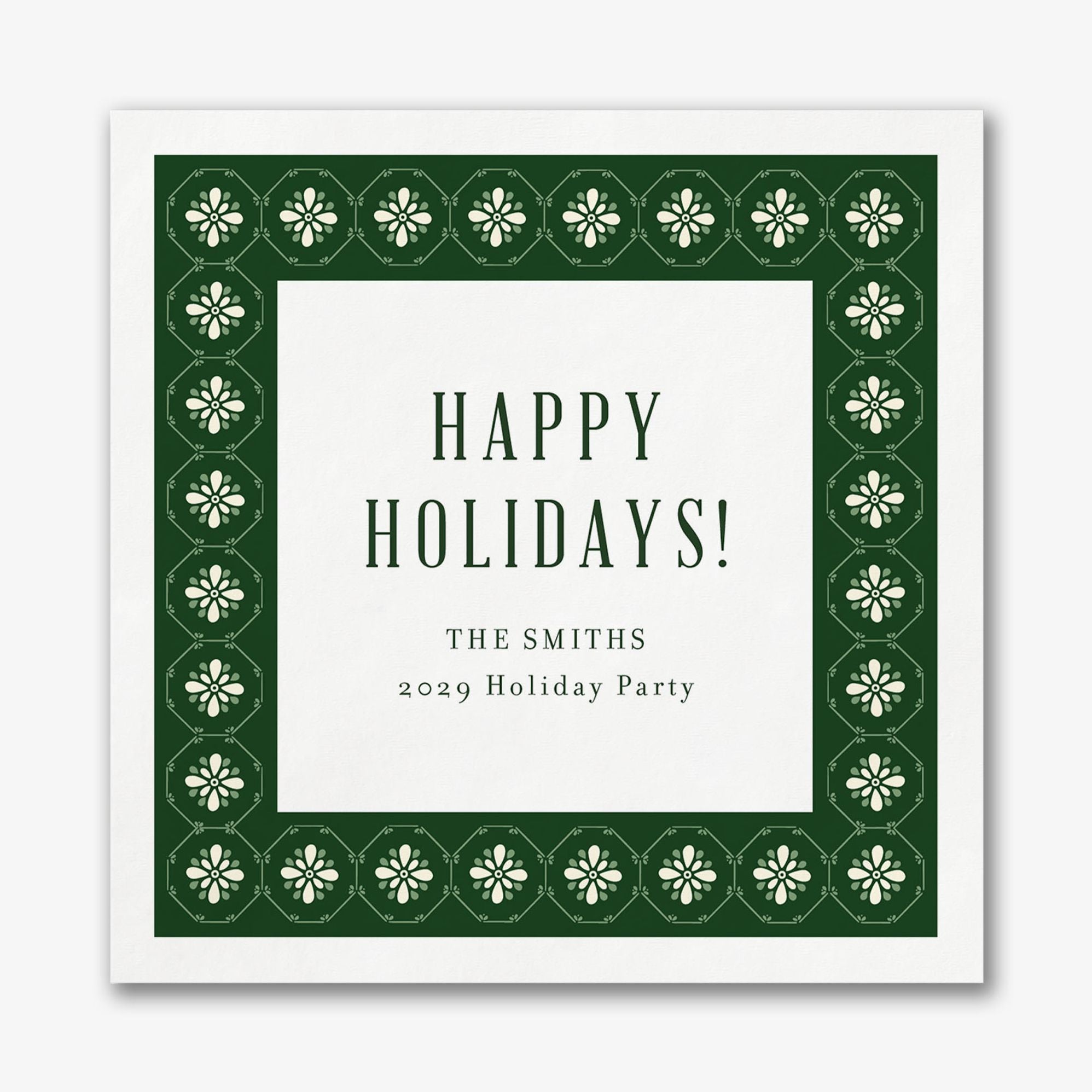 Evergreen Tile Square Custom Napkins