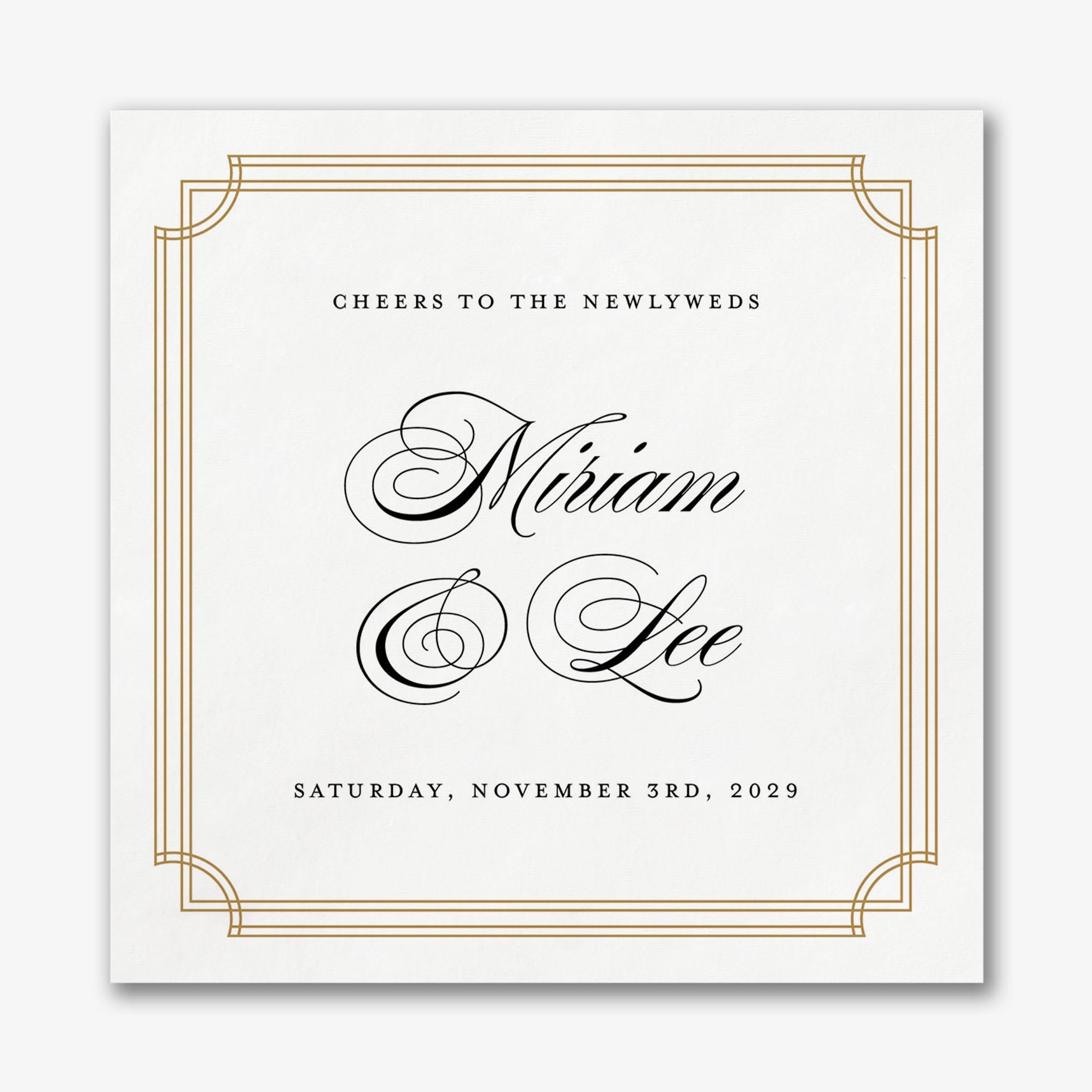 Notched Border Square Custom Napkins