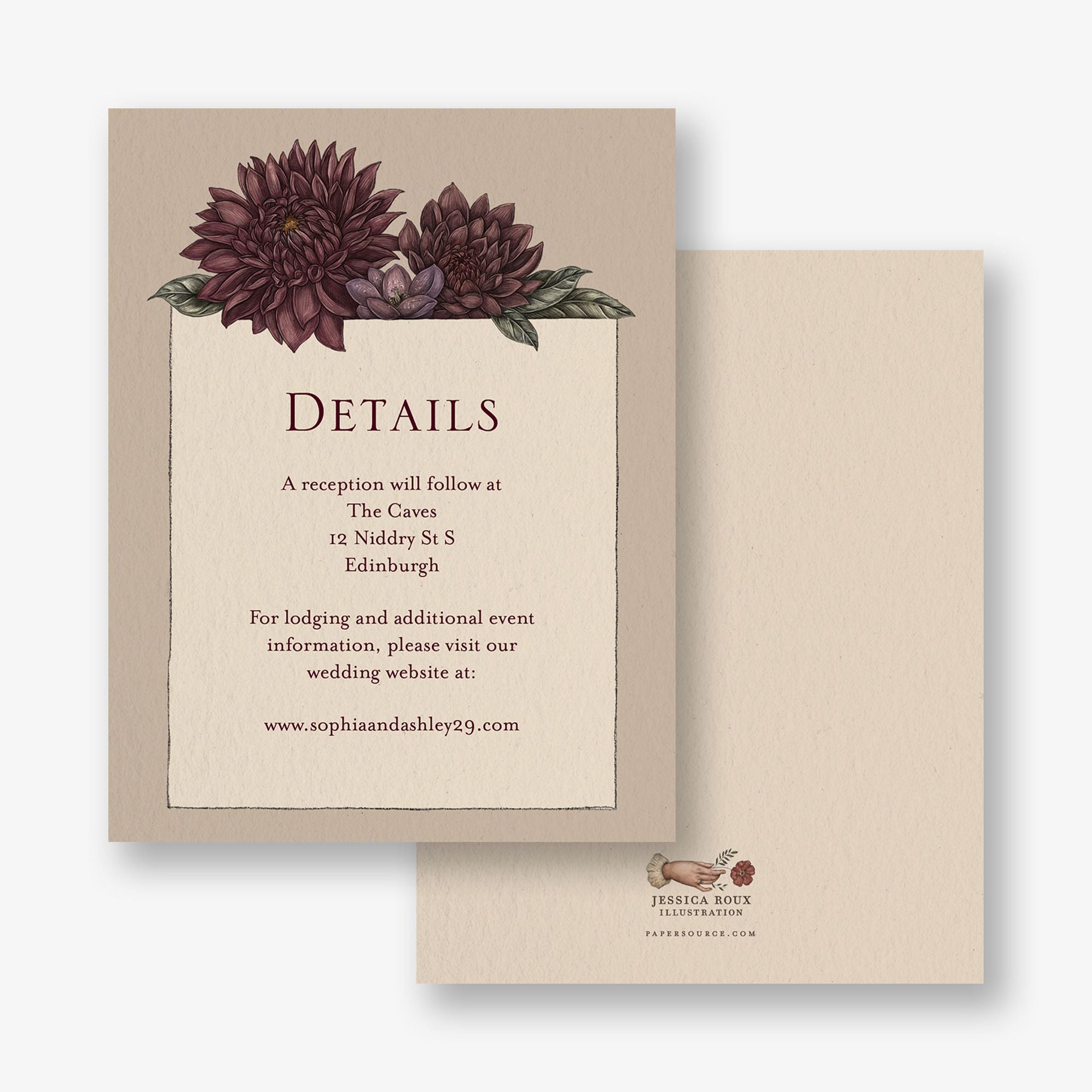 Moody Dahlias Information Card