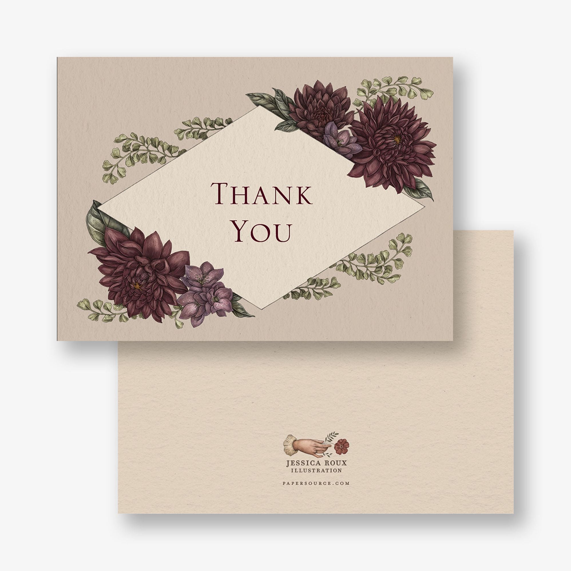 Moody Dahlias Stationery Card