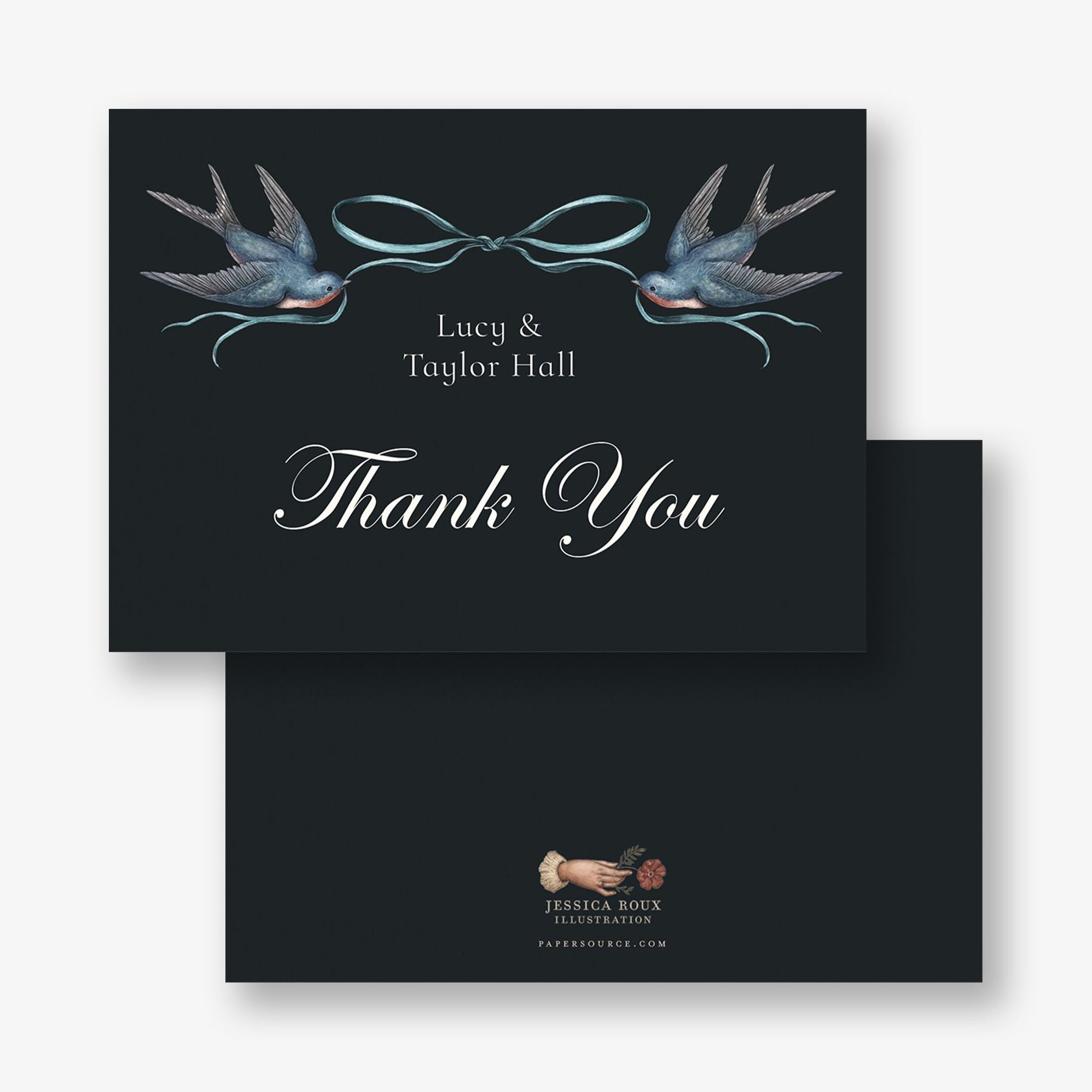 Tulips and Swallows Stationery Card