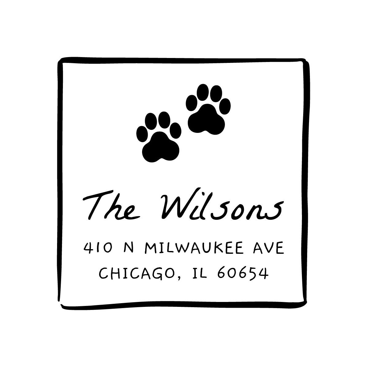 Paw Prints Custom Stamp