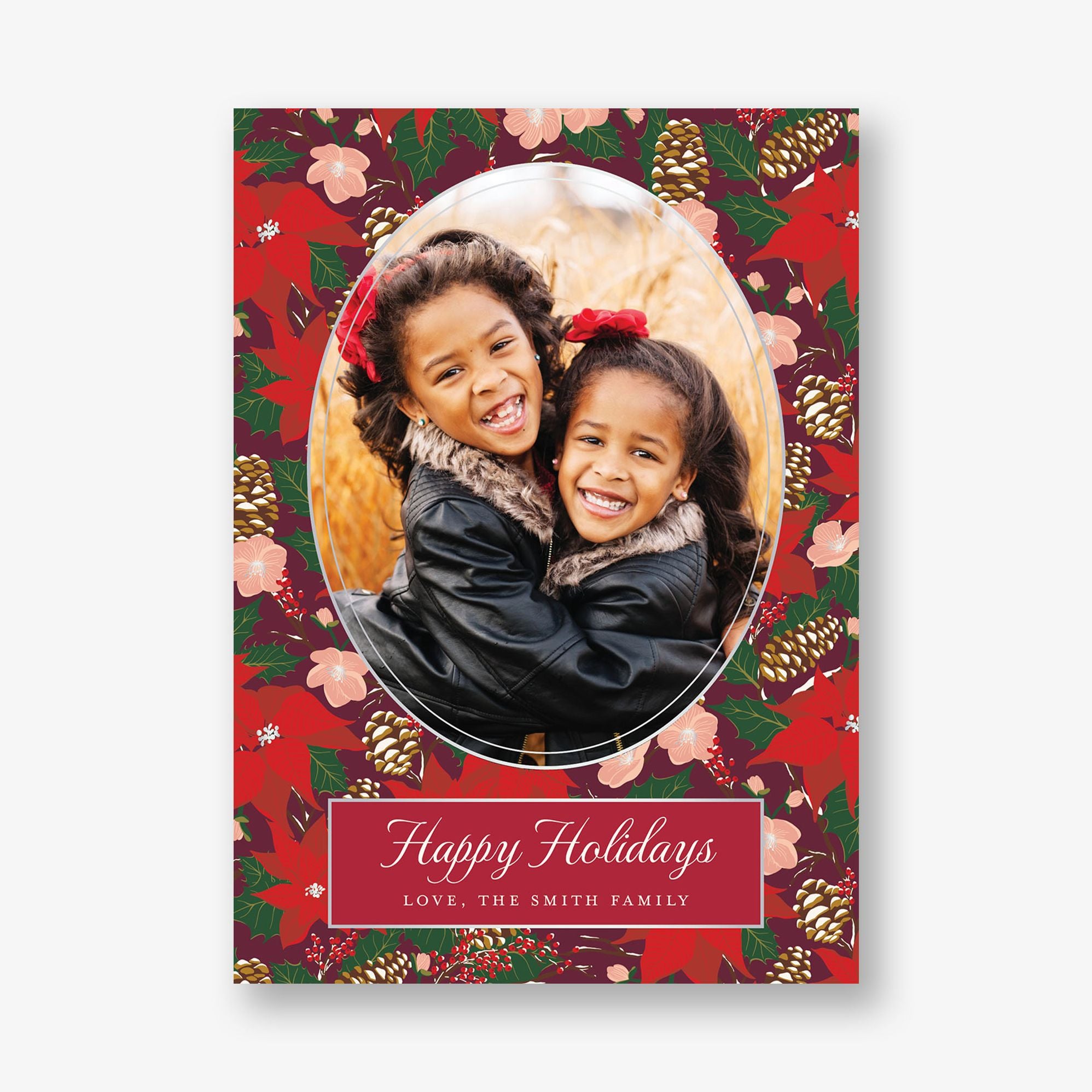 Poinsettia Foil Frame Holiday Card
