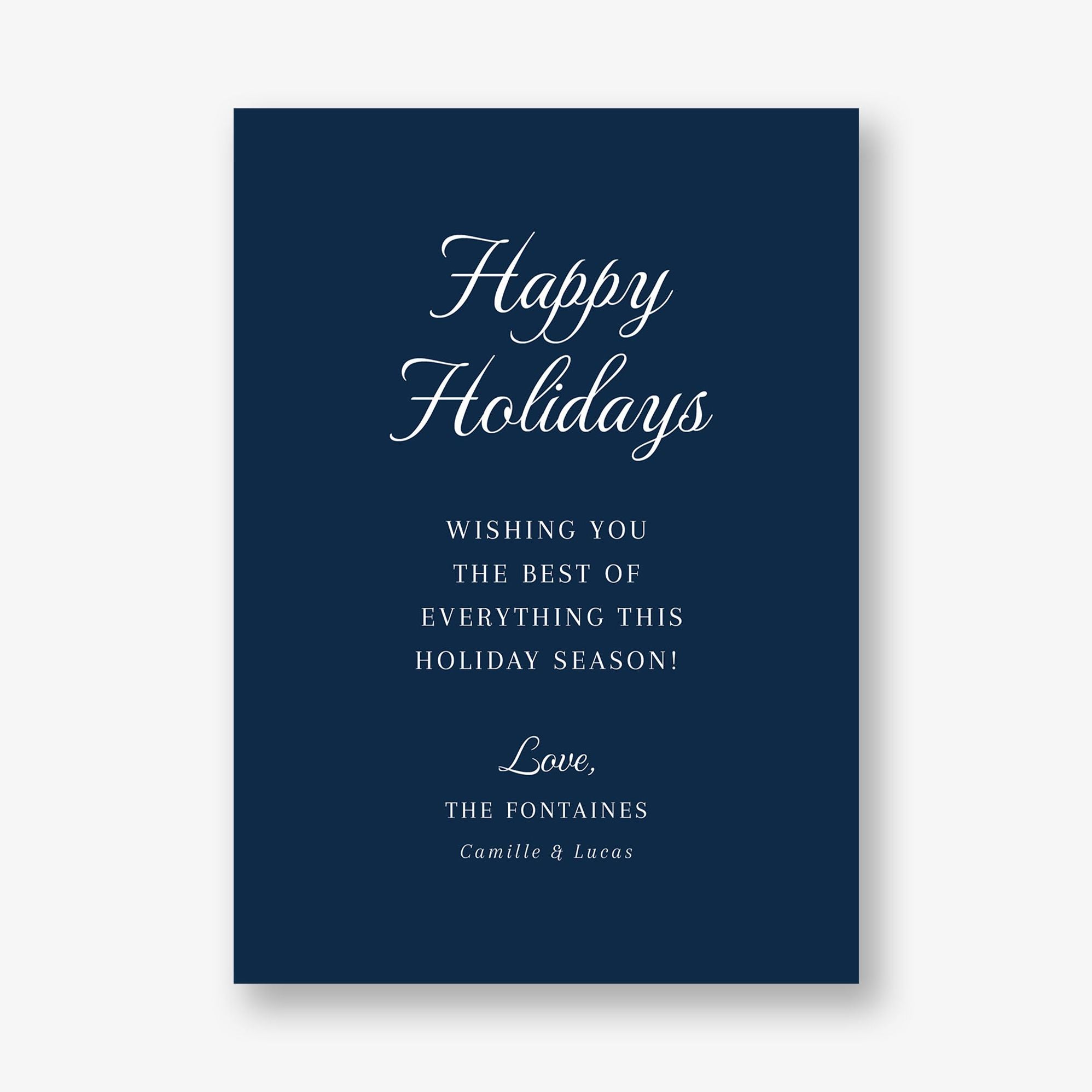 Brocade Foil Floral Frame Holiday Photo Card