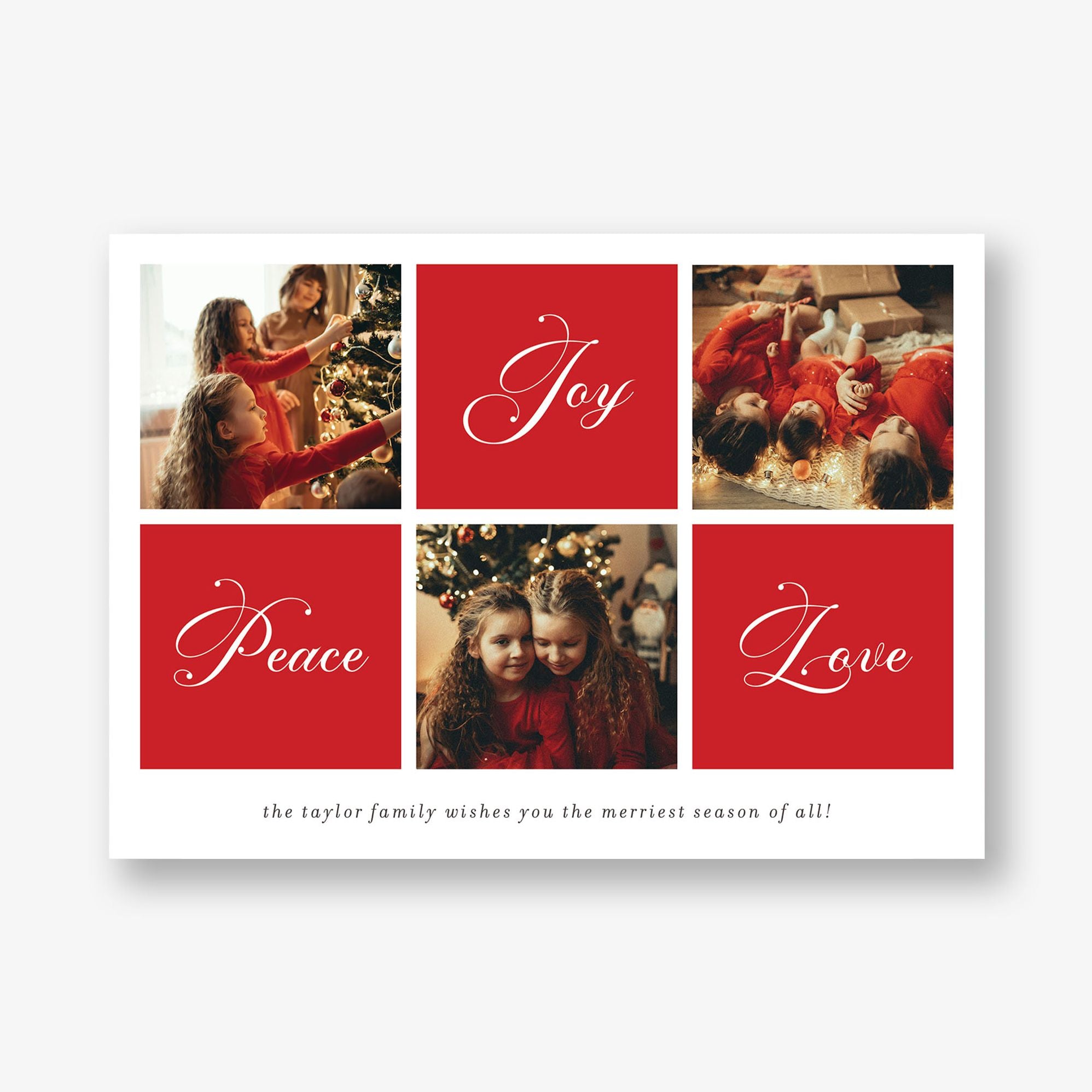Colorblock Collage Holiday Photo Card