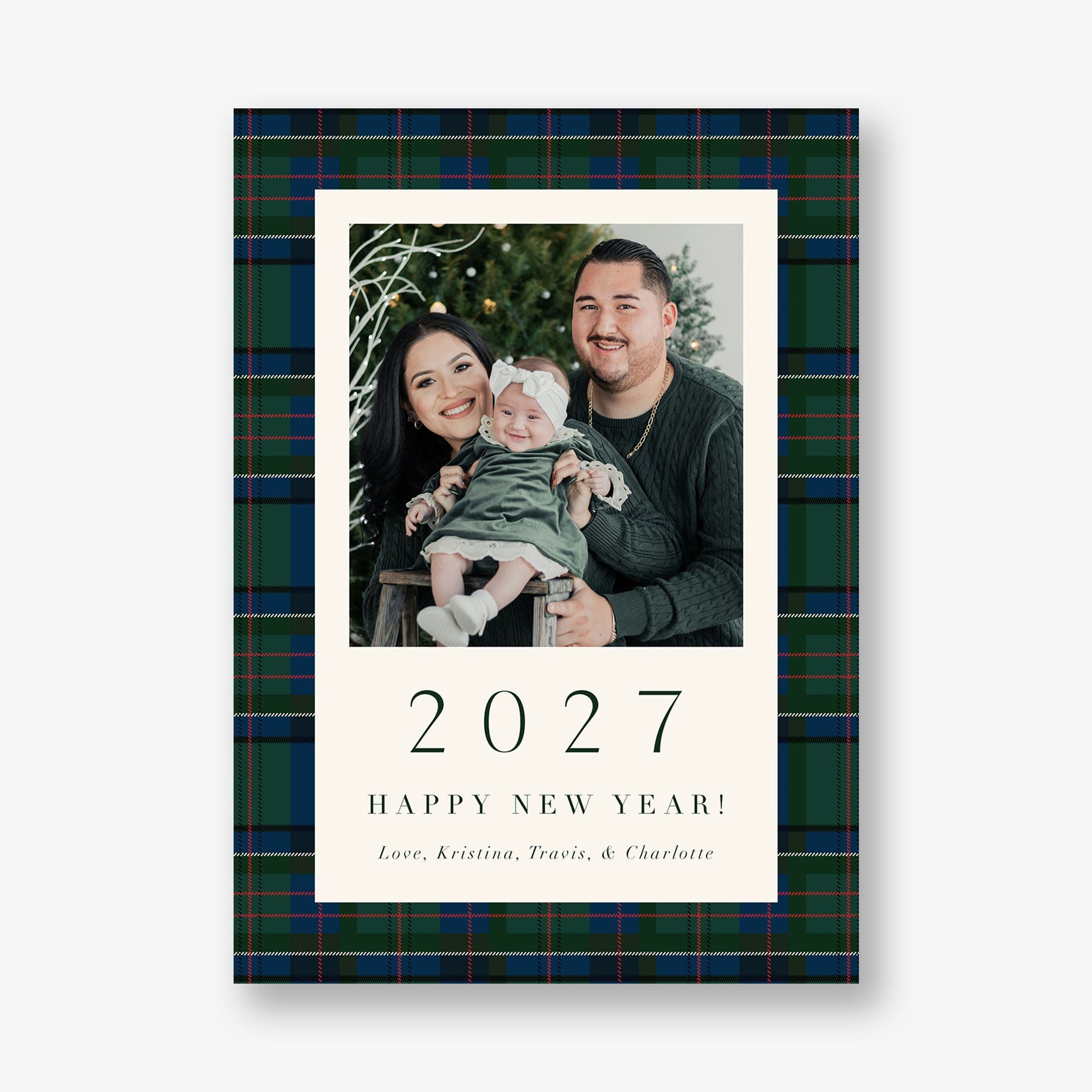Tartan Plaid New Year Photo Card