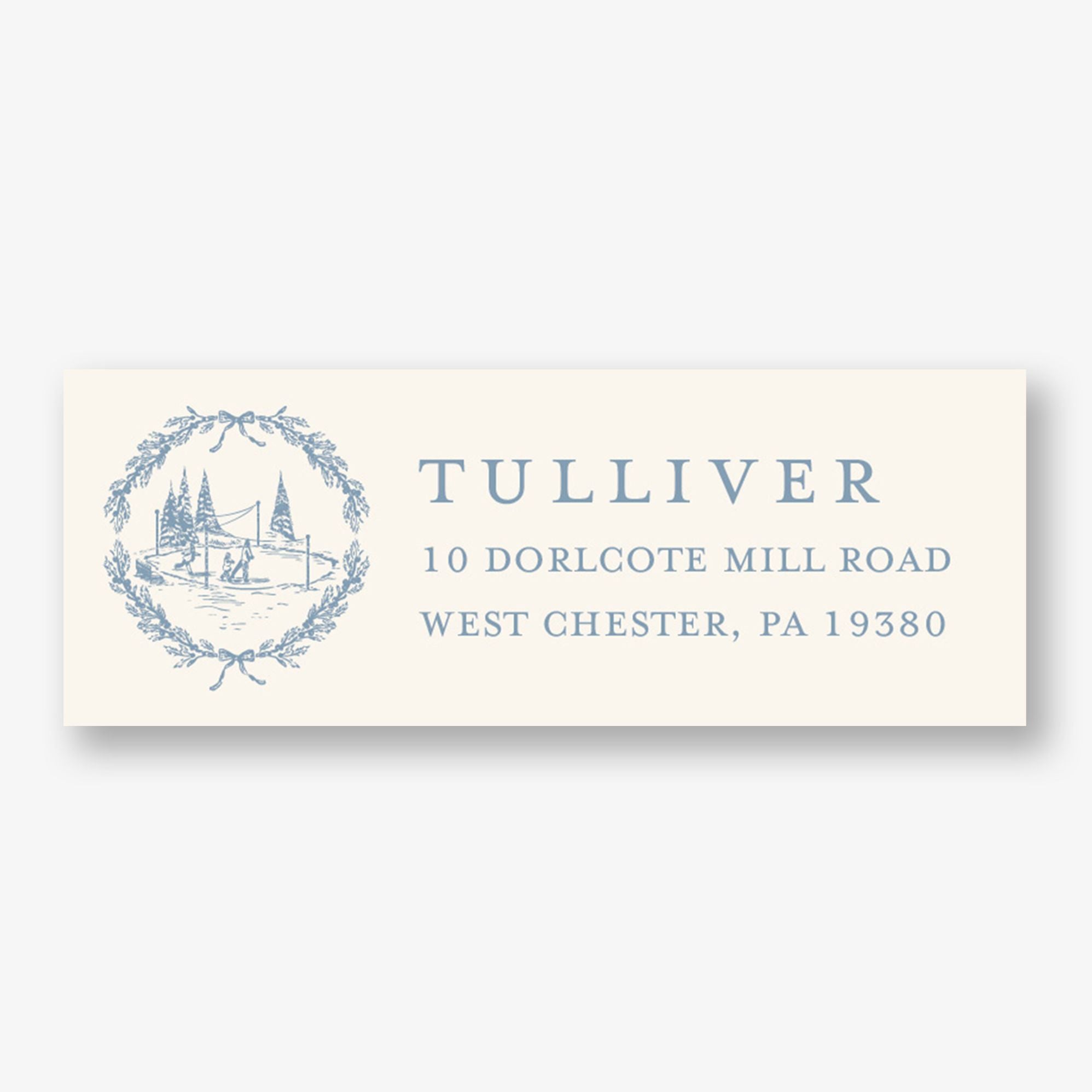 Winter Toile Return Address Label