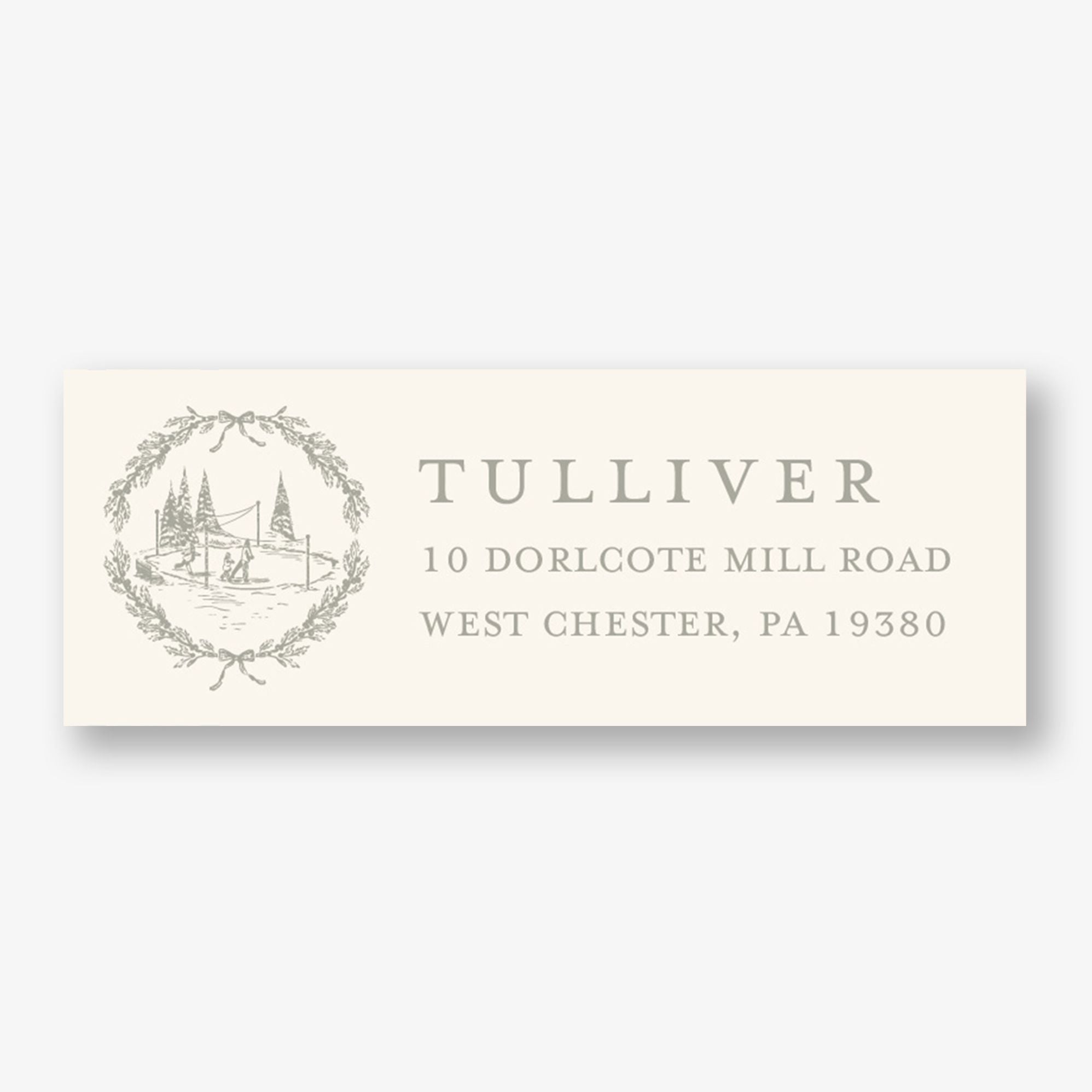 Winter Toile Return Address Label