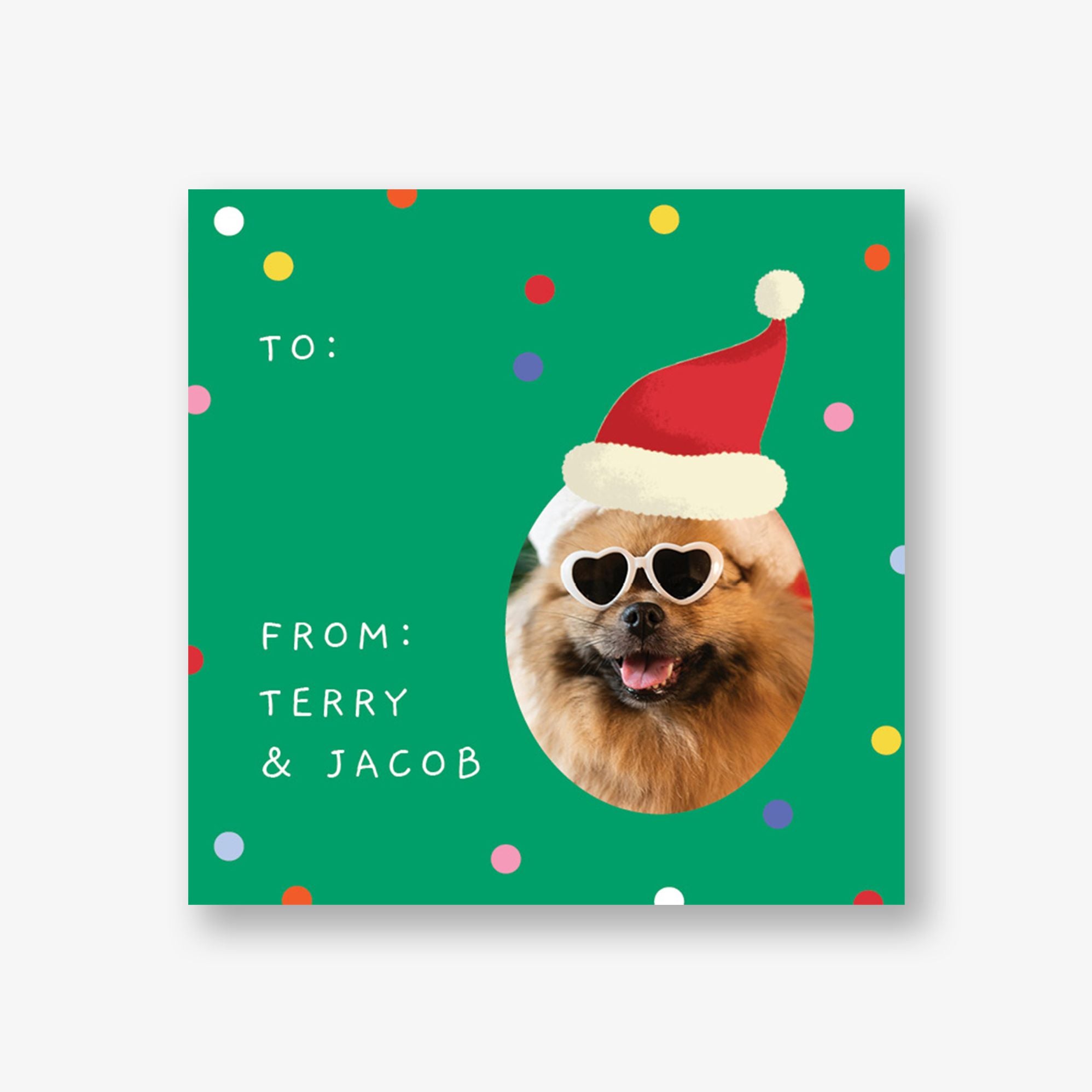 Santa Hat Photo Gift Tag