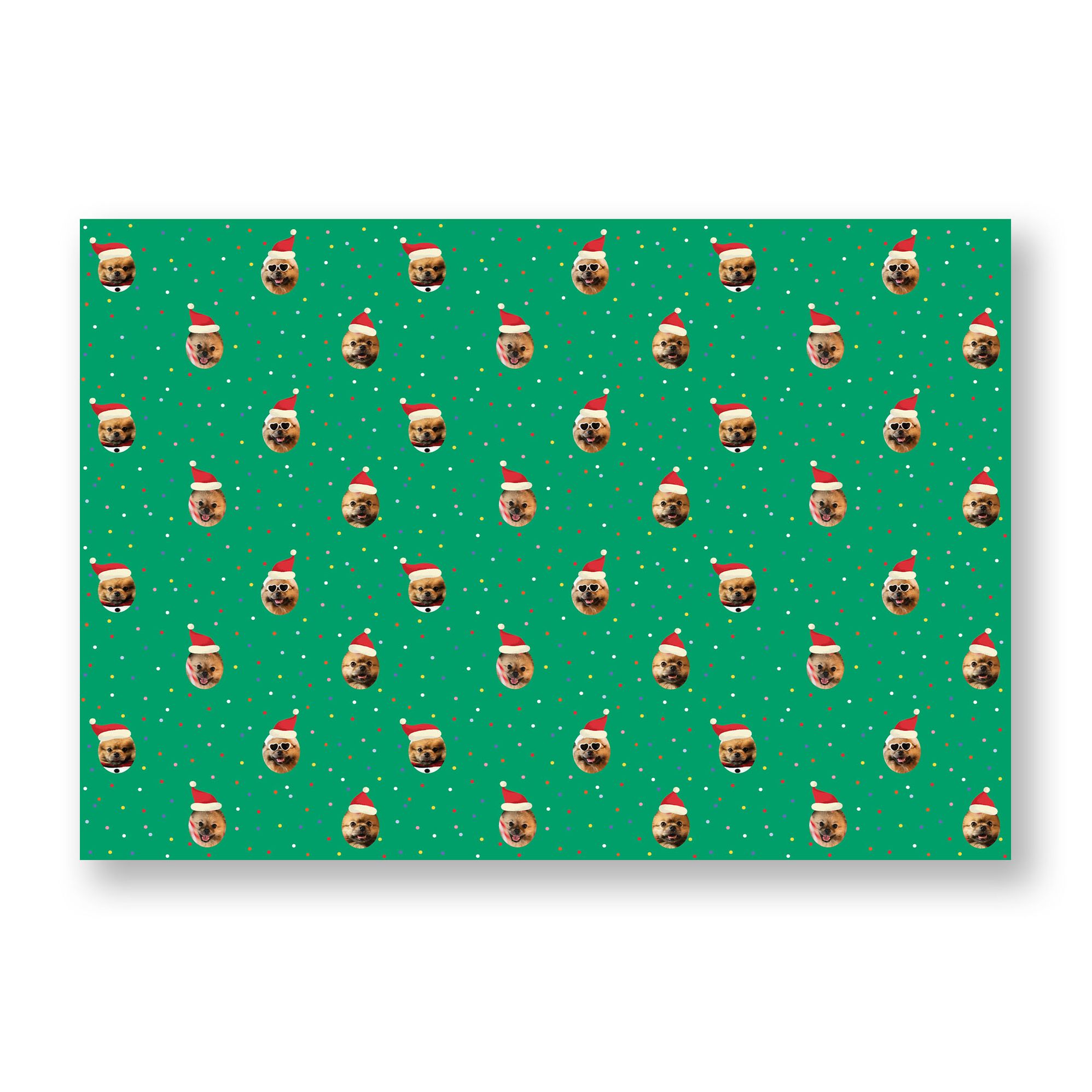 Santa Hat Photo Custom Wrapping Paper