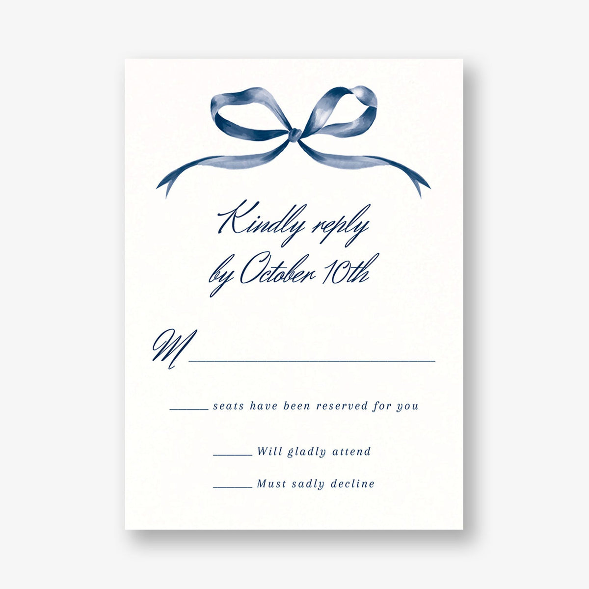 Flowing Bow Response Card