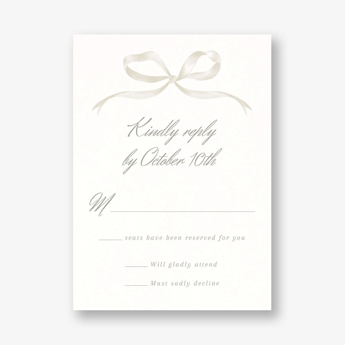 Flowing Bow Response Card