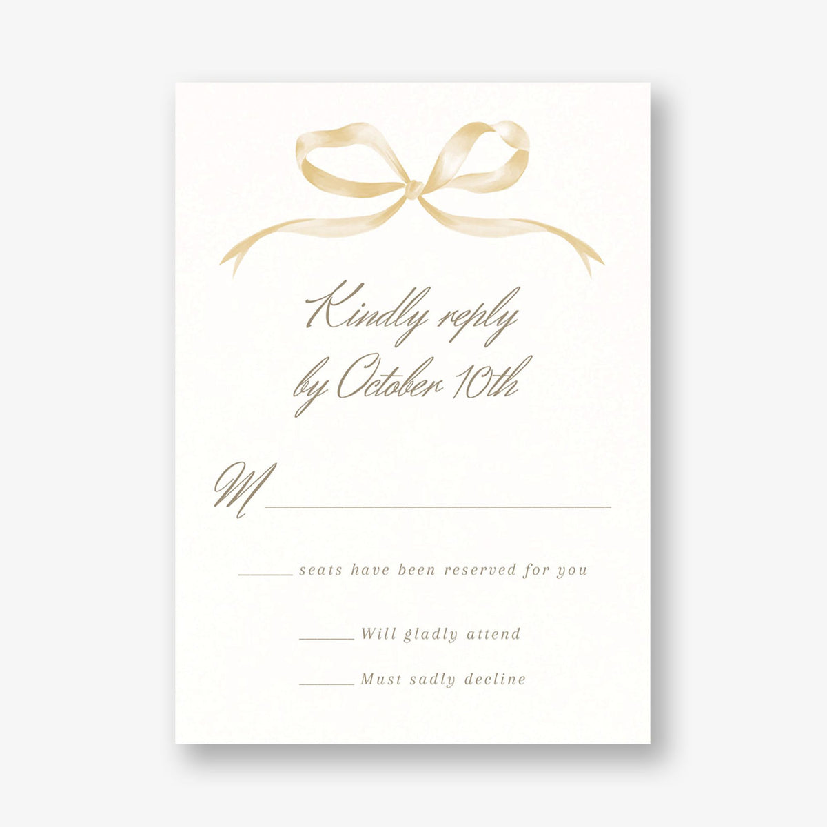Flowing Bow Response Card