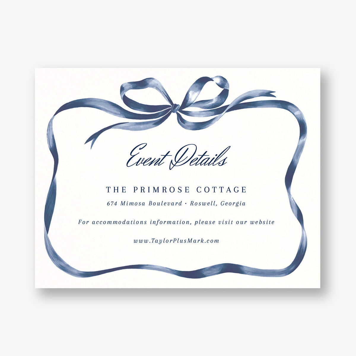 Flowing Bow Information Card