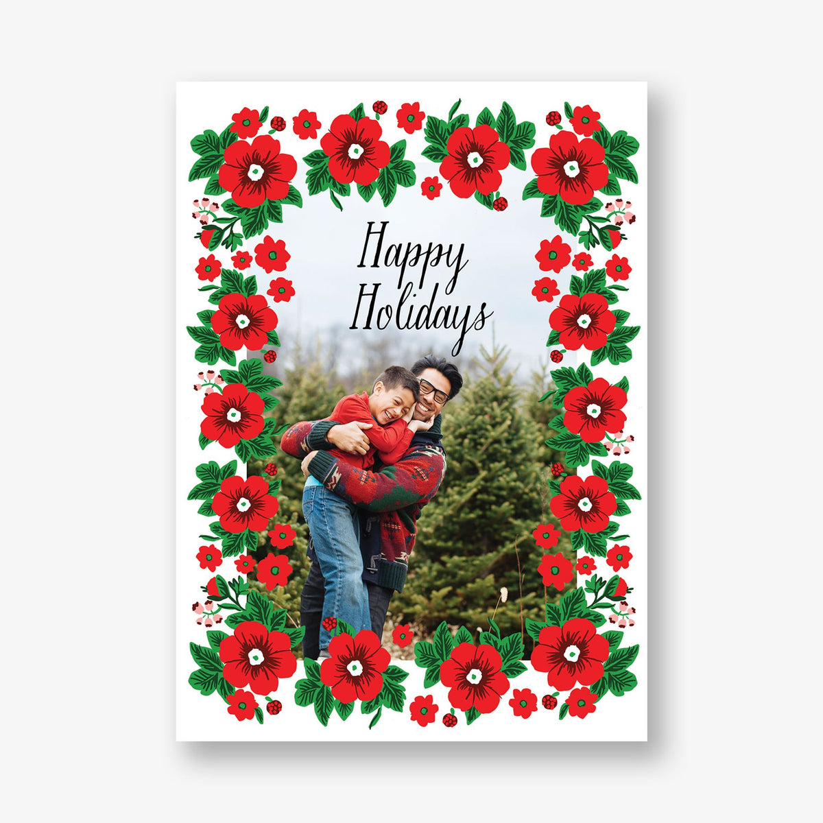 Poinsettias Holiday Photo Card