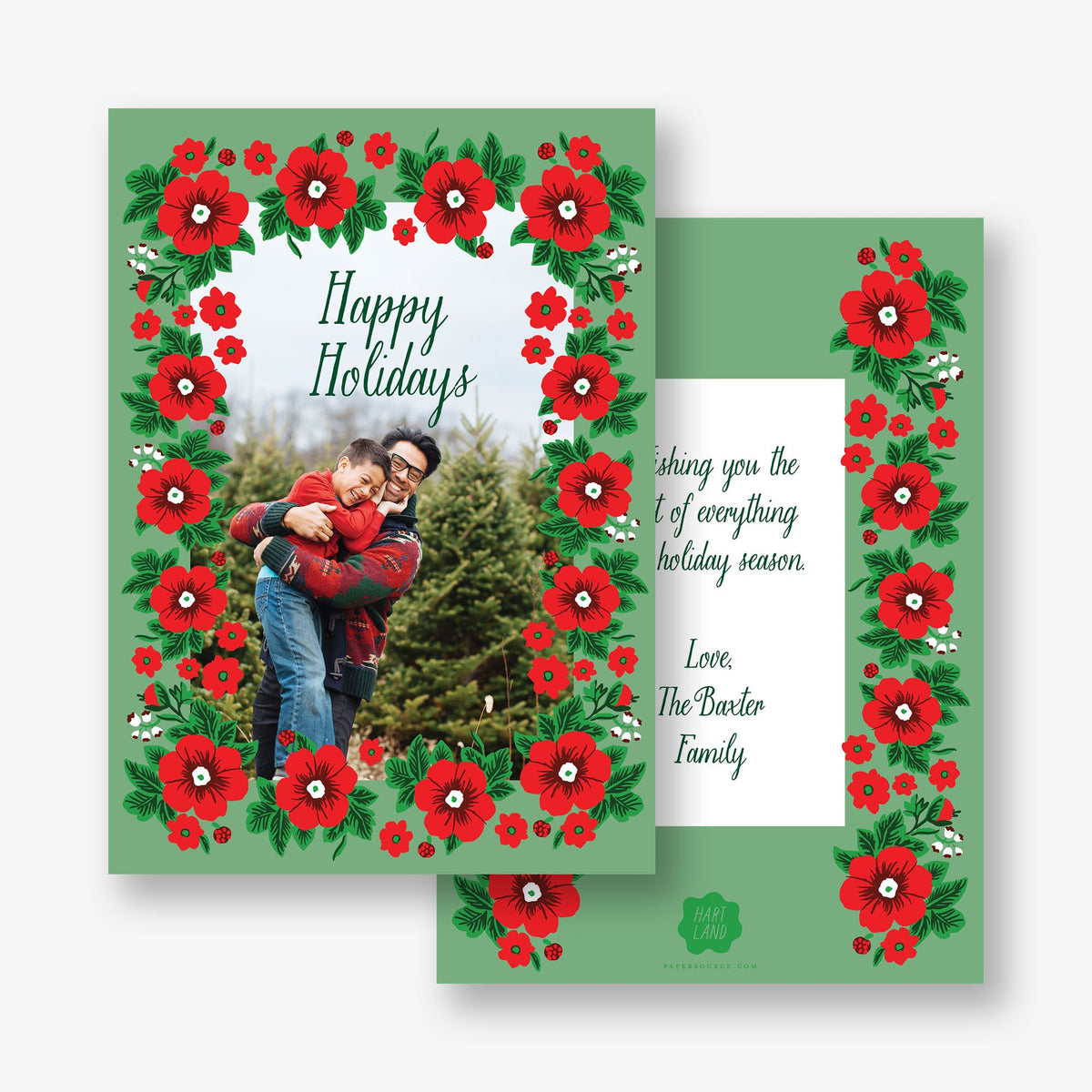 Poinsettias Holiday Photo Card