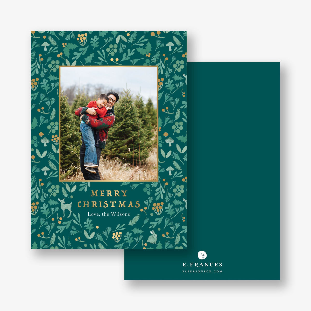 Winter Forest Foil Holiday Photo Card