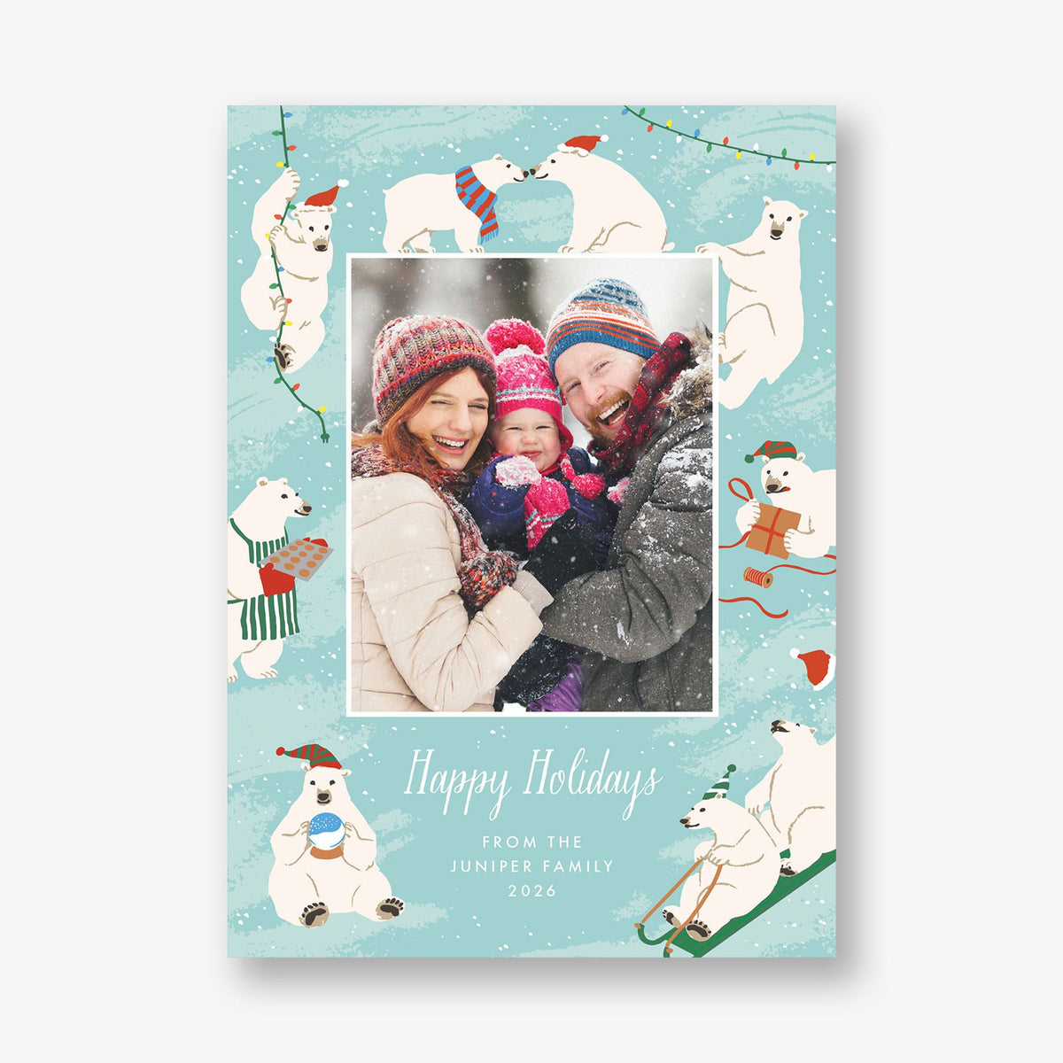 Merry Polar Bears Holiday Photo Card