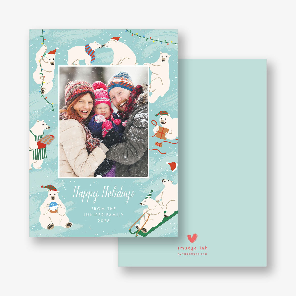 Merry Polar Bears Holiday Photo Card