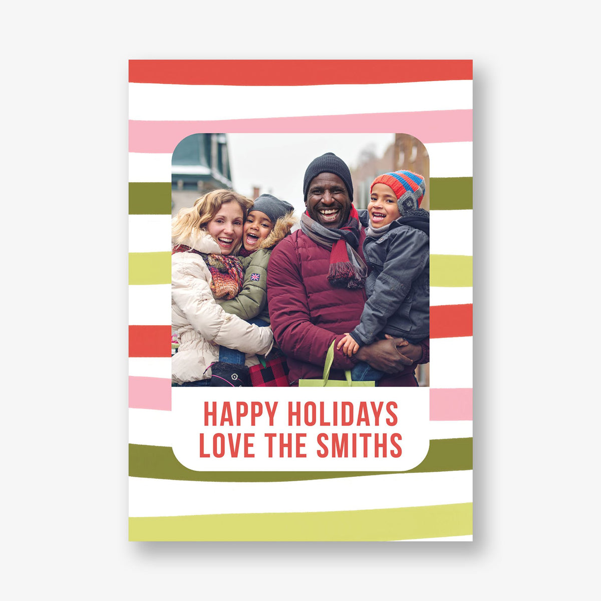 Christmas Stripes Holiday Photo Card