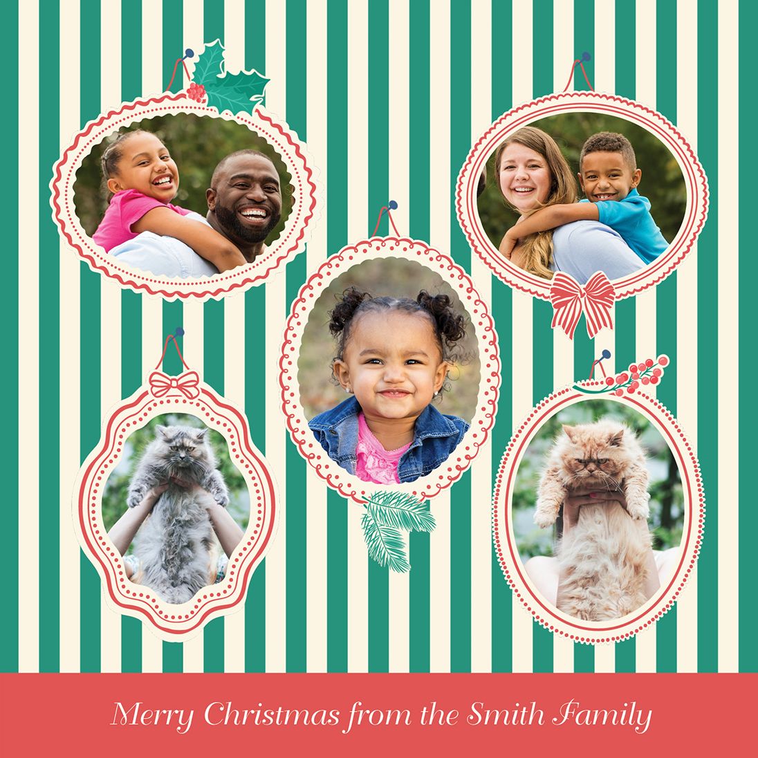 Candy Stripes Holiday Photo Card