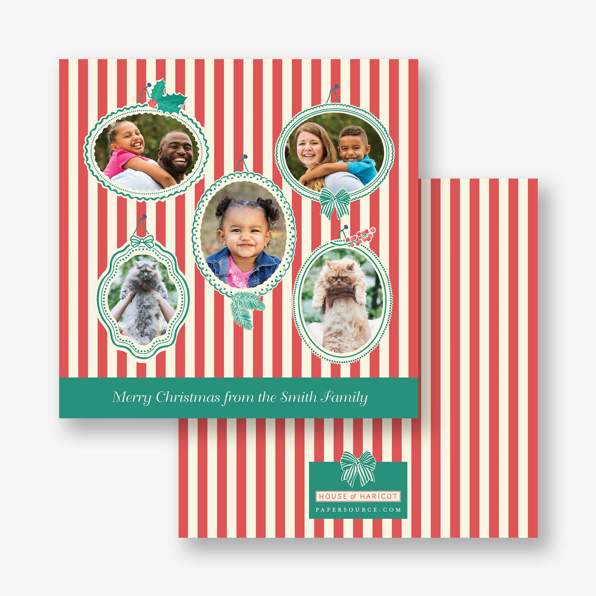 Candy Stripes Holiday Photo Card