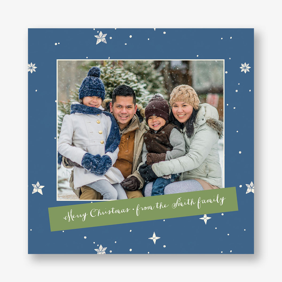 Stars and Snow Holiday Photo Card
