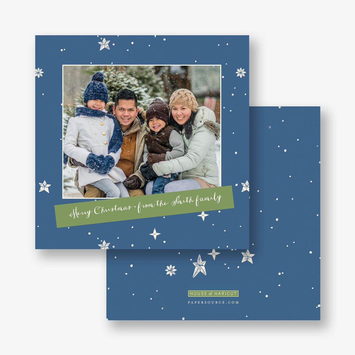 Stars and Snow Holiday Photo Card
