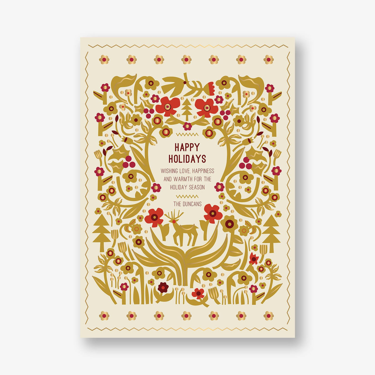 Folk Holiday Foil Holiday Card