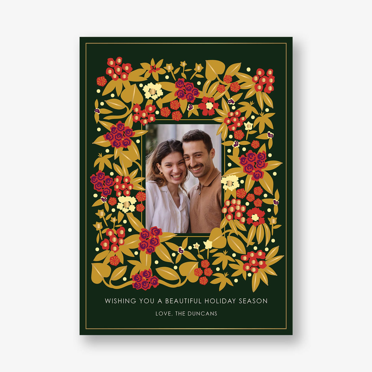 Wildflower Holiday Foil Holiday Photo Card